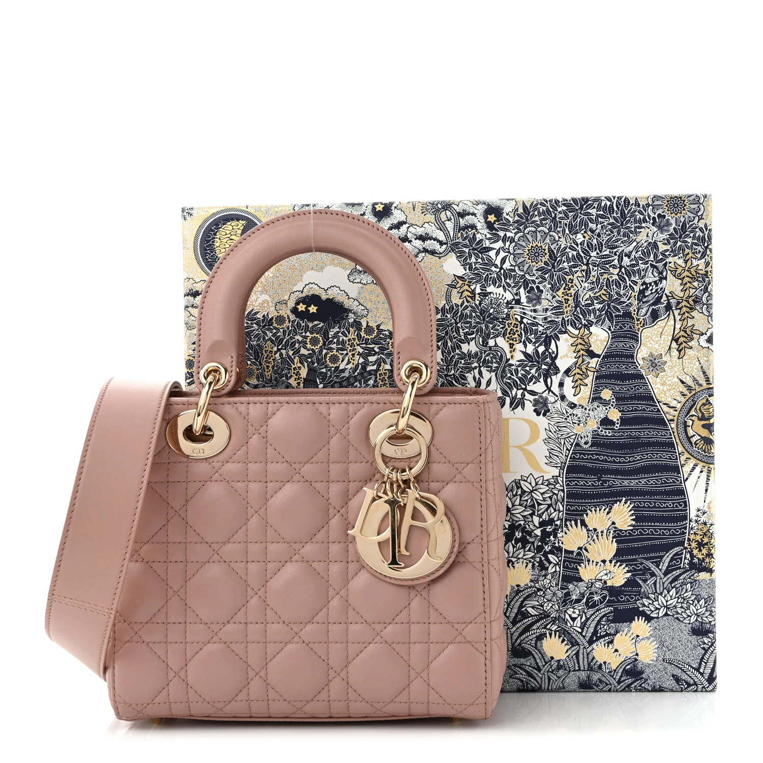 Lambskin Cannage Small Lucky Badges My Lady Dior Fard