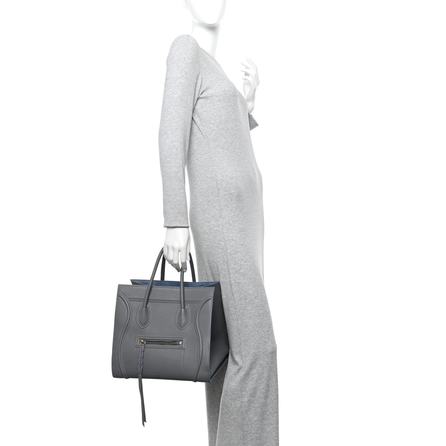 Baby Grained Calfskin Medium Phantom Luggage Kohl