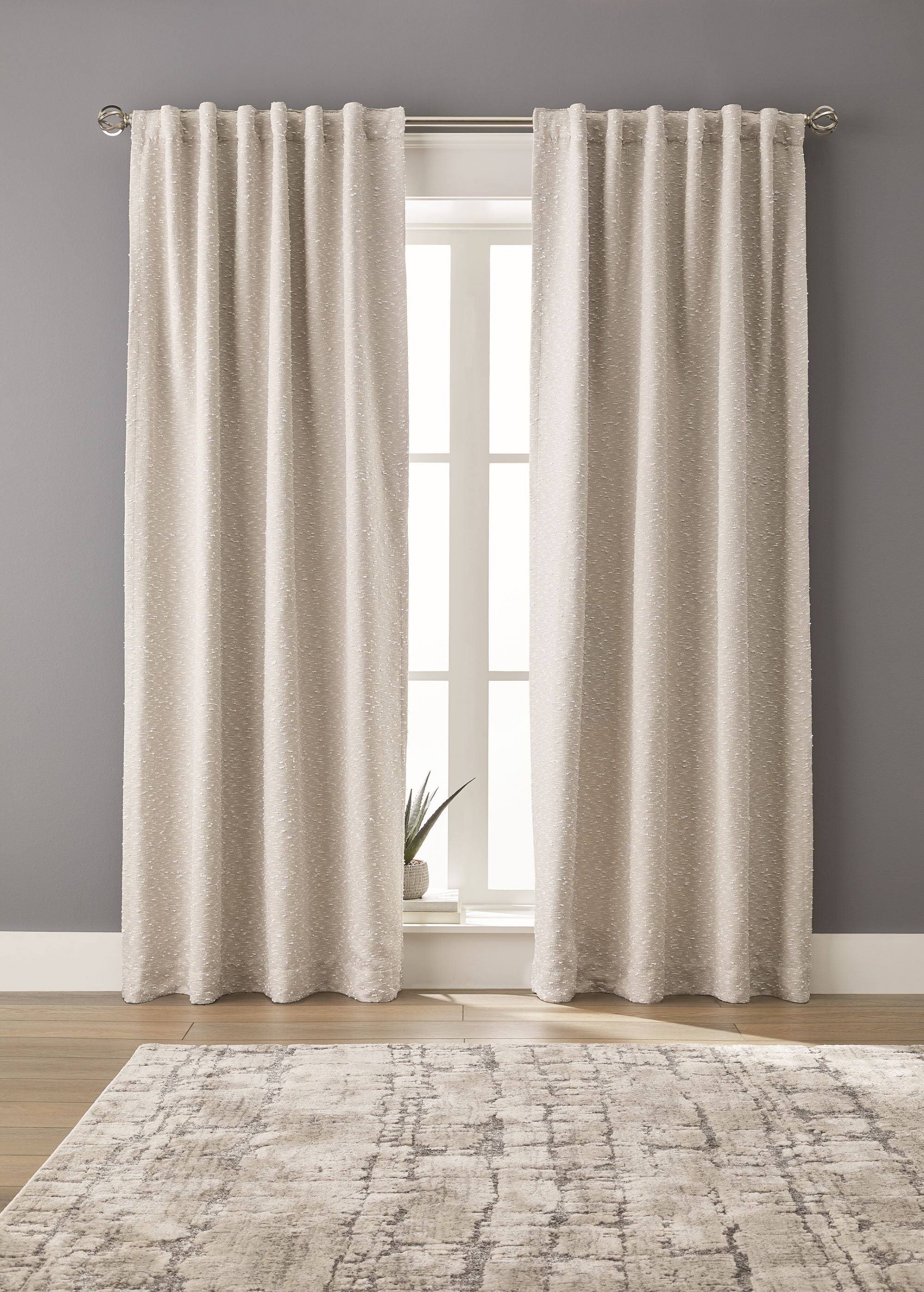Better Homes & Gardens Boucle Blackout Curtain Panel - Beige - 50 x 84 in