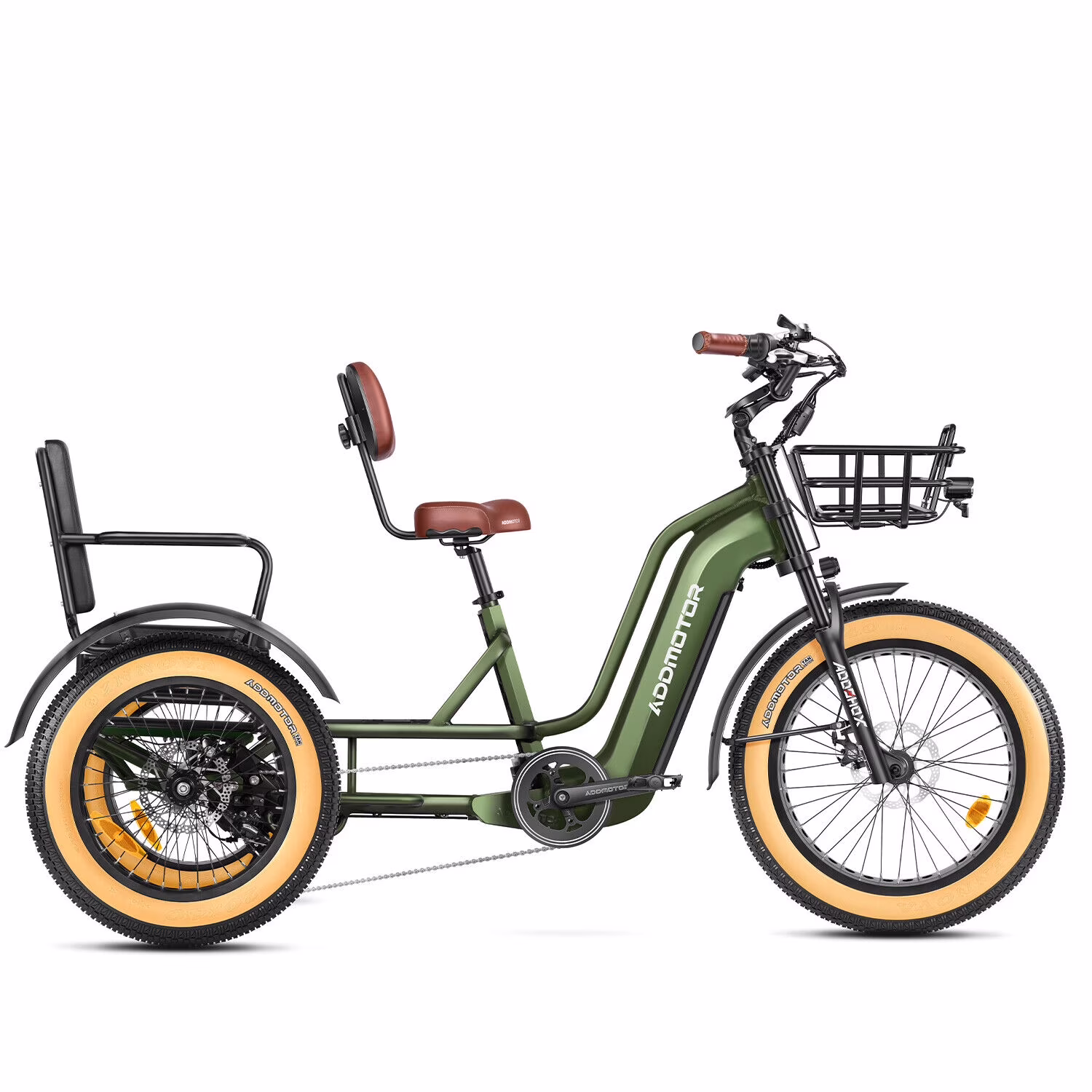 GREATTAN L Electric Trike for Adults, 750W Rear Motor Electric Trike with Passenger Seat, 65/130Mi 20/40AH 48V, Dual-Battery System 2 Seater Electric Tricycle, Parking Brake, Differential(Blue/Single battery) - Image 3