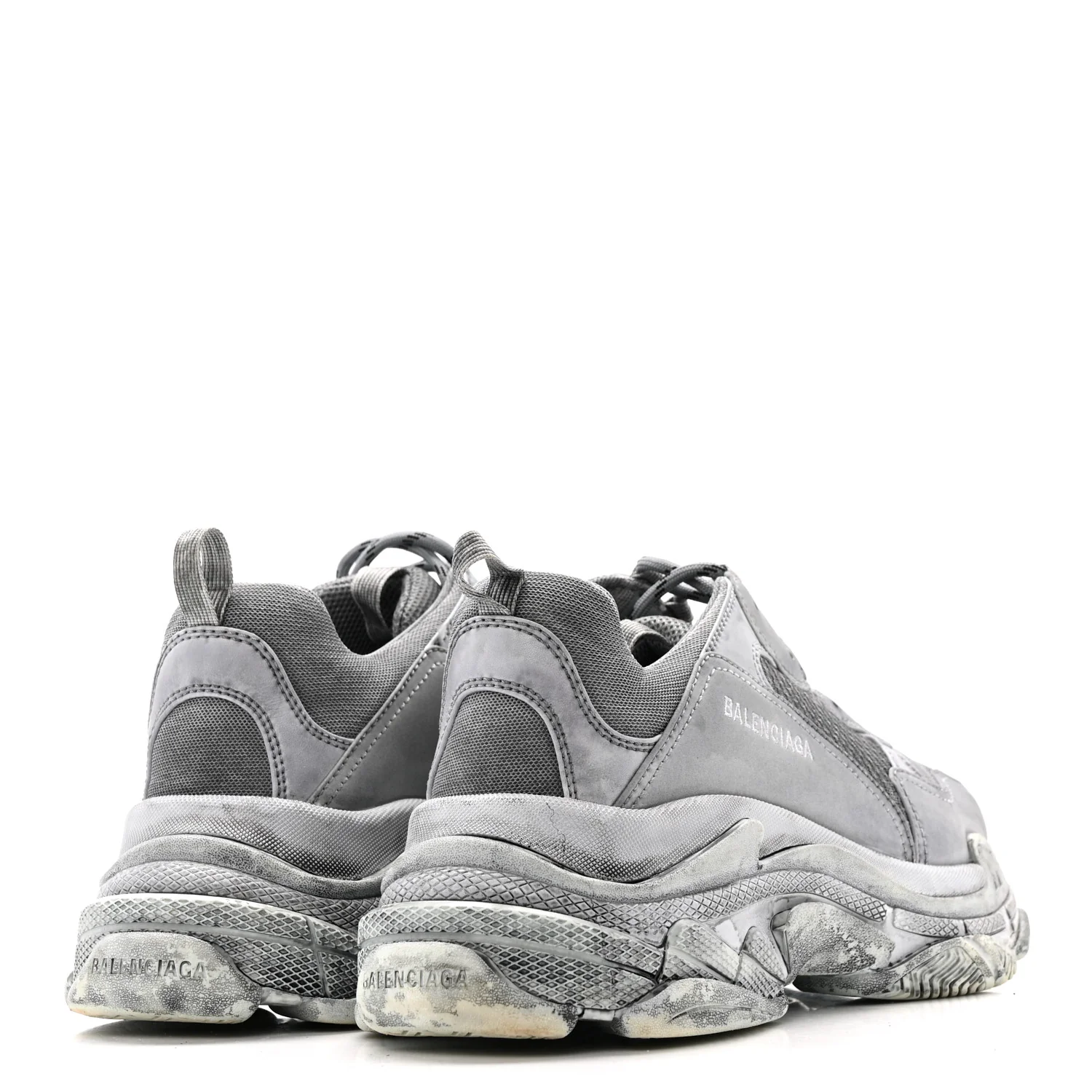 Fabric Mesh Dyed Mens Triple S Sneakers 45 Grey