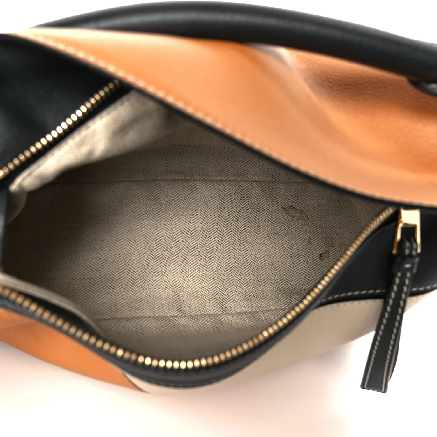 Calfskin Small Puzzle Bag Amber Light Oat Black