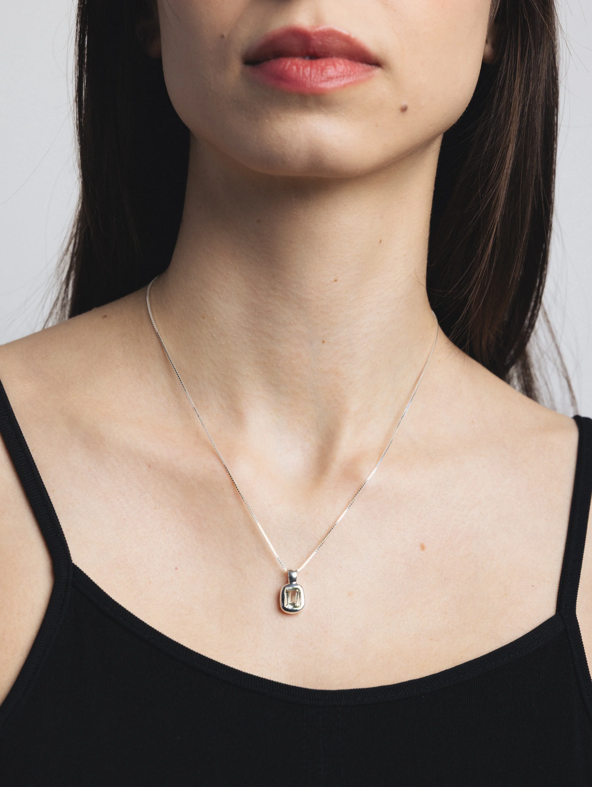 Freya Necklace in Seafoam Amethyst and Sterling Silver
