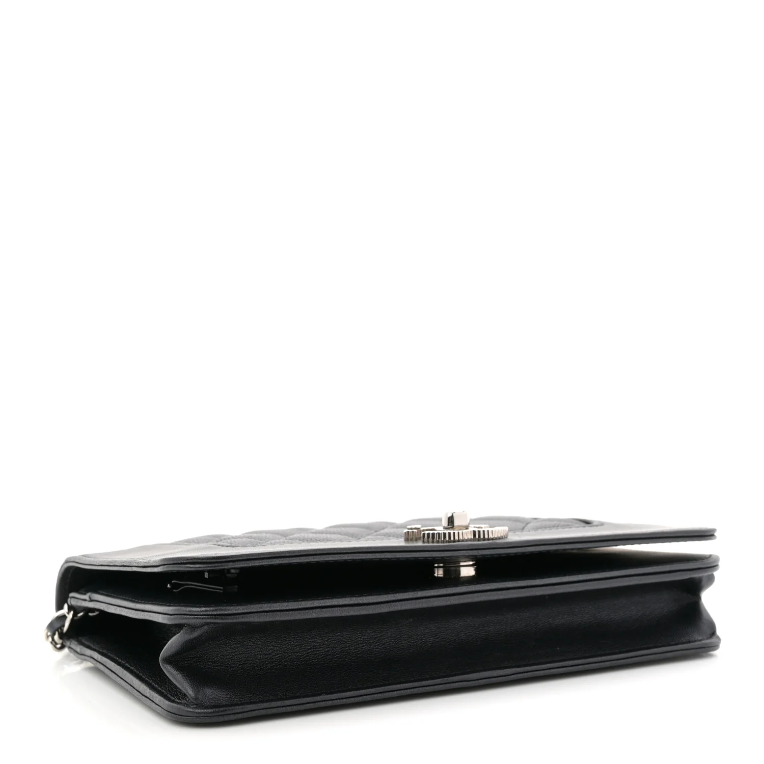 Caviar Quilted Vintage Mademoiselle Wallet On Chain WOC Black