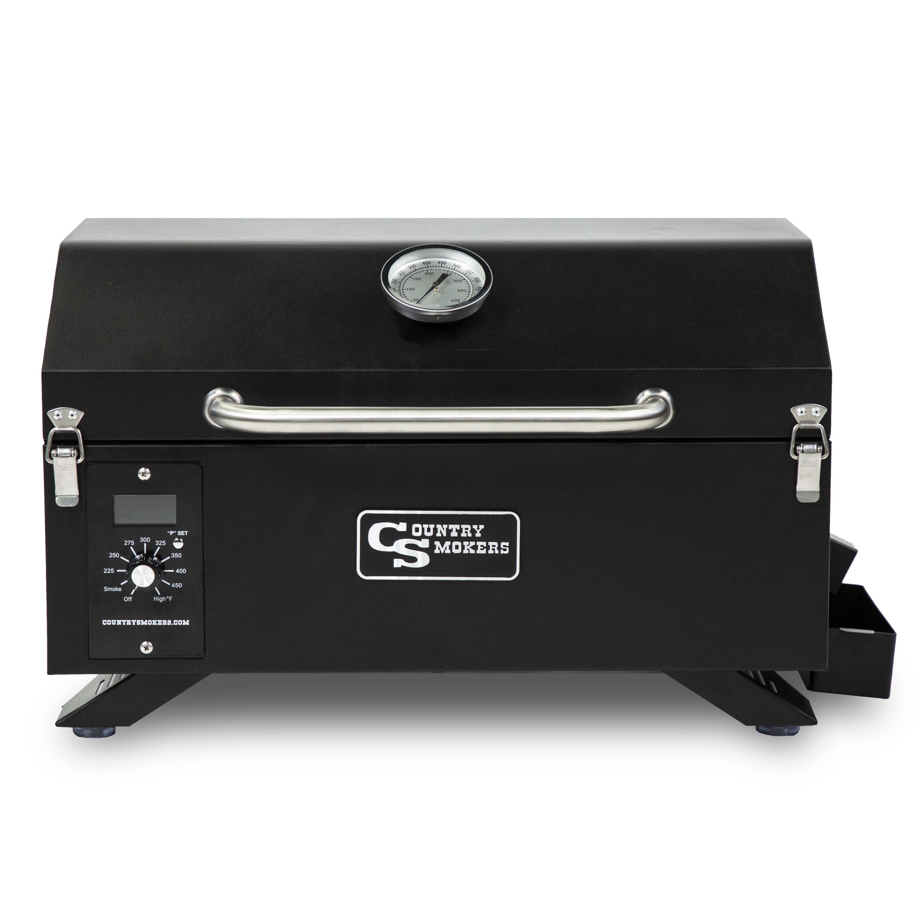 Country Smokers Traveler - Portable Wood Pellet Grill, Black