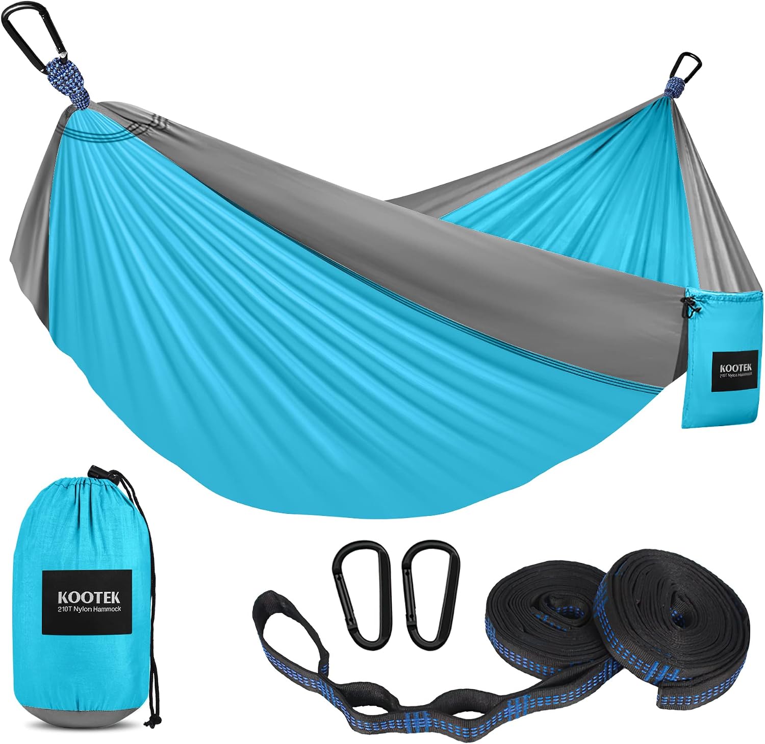 Kootek Camping Hammock(Large)-Portable Hammocks with Tree Straps & Attached Carry Bag