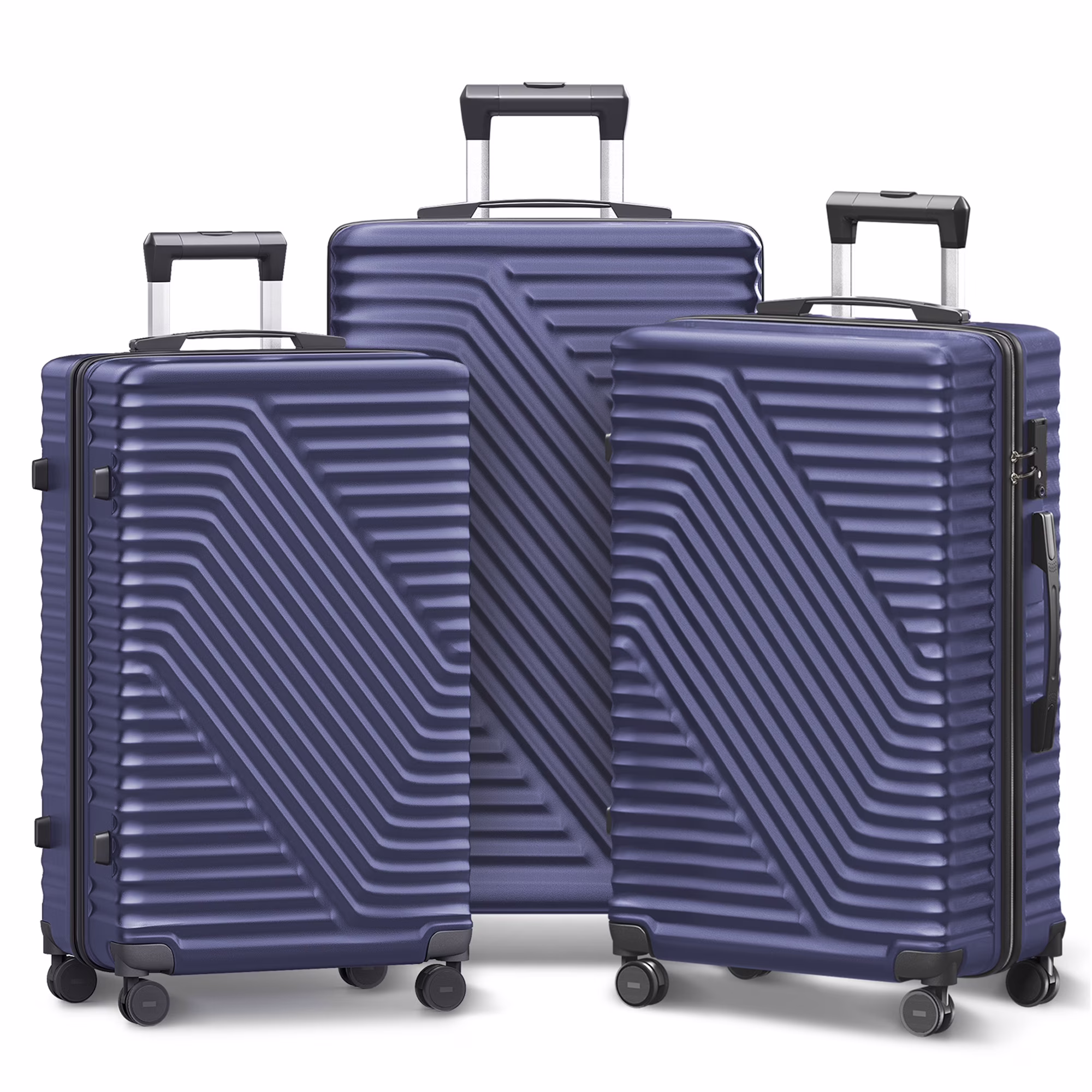 Vebreda Luggage Sets 3 Piece 20/24/28 in Suitcase Sets Hardside Luggage Set, Navy Blue