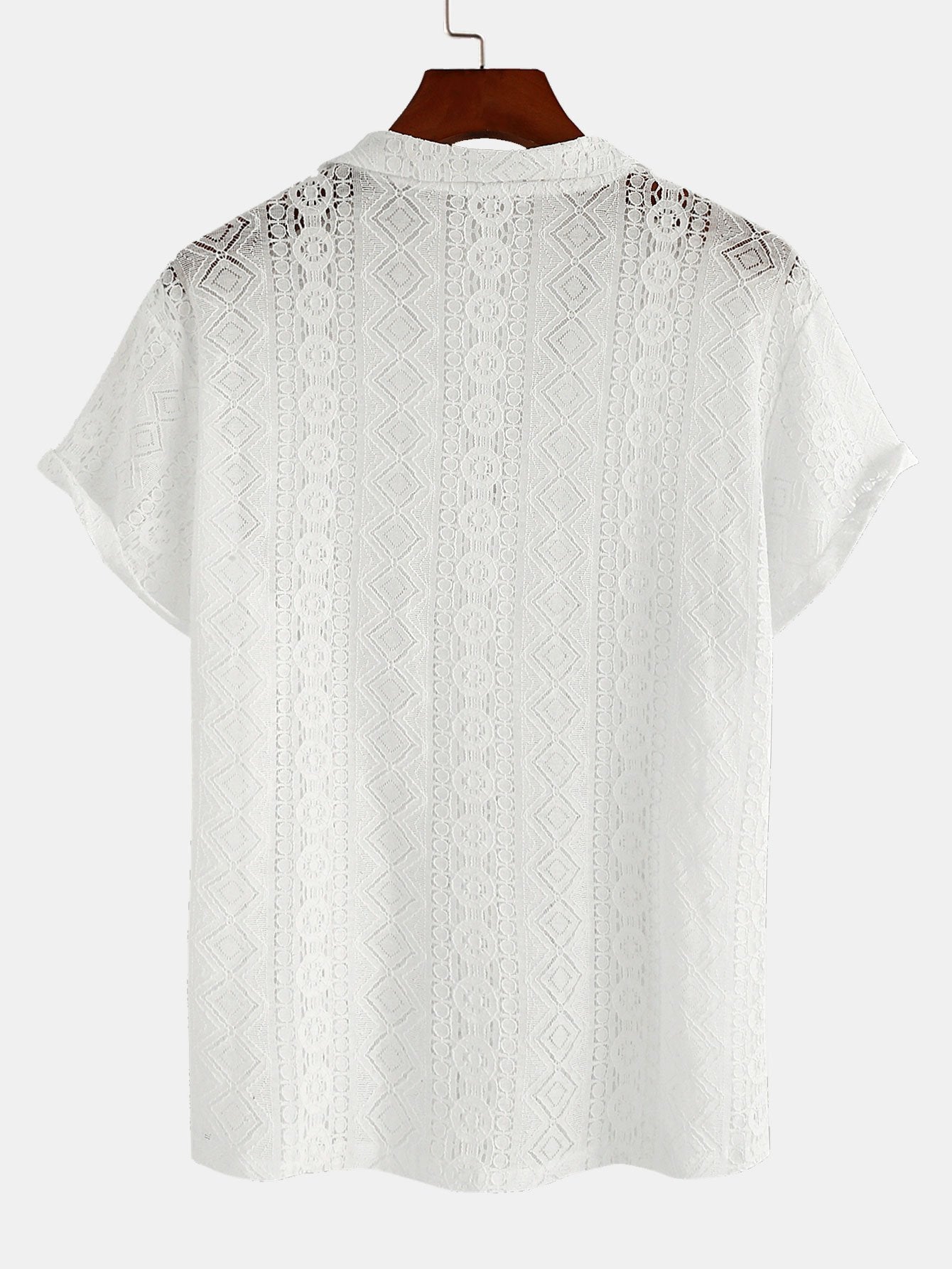 Chemise cubaine à texture géométrique
