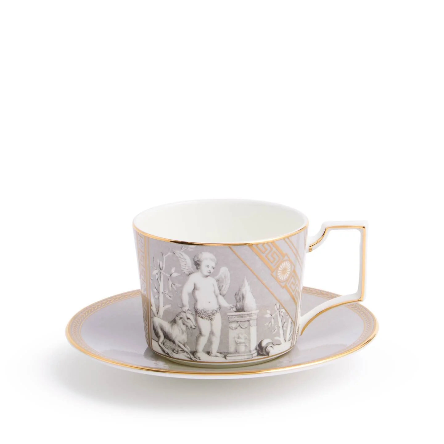 Renaissance Grey Teacup & Saucer Accents