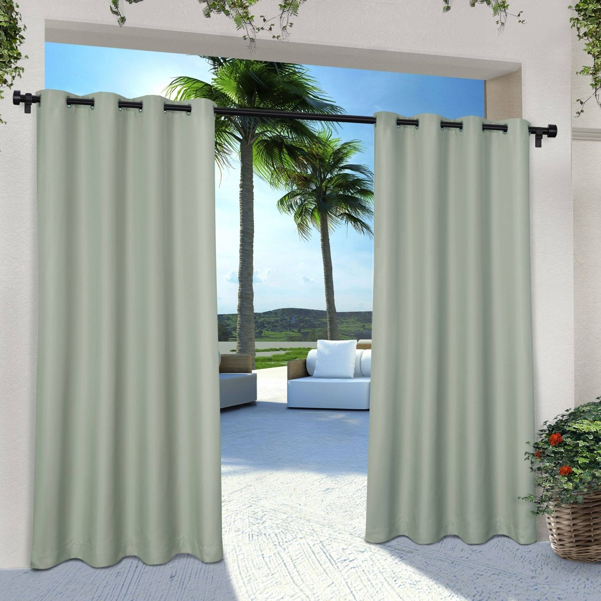 Exclusive Home Curtains Indoor/Outdoor Solid Cabana Grommet Top Curtain Panel