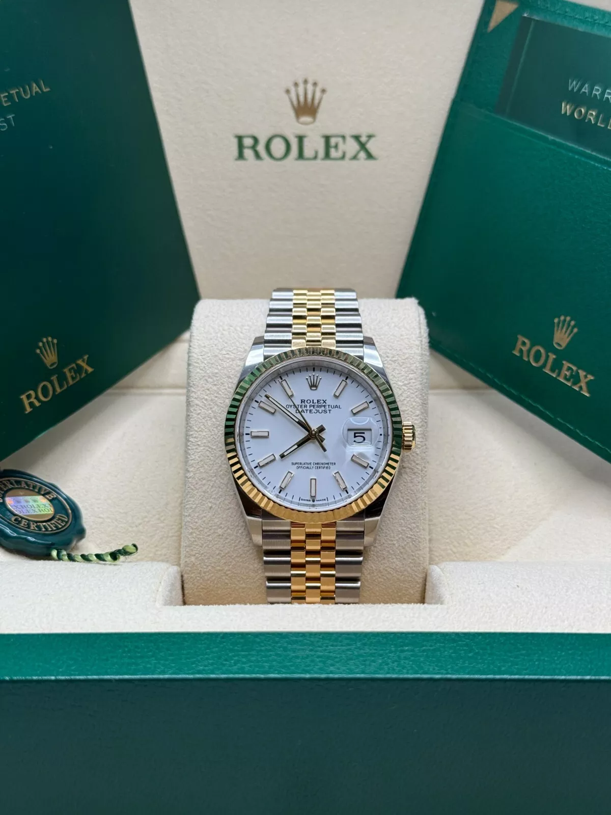 [Super Clone]RLX  Datejust 36mm 126233-0019 White Index Dial Two-Tone Jubilee Bracelet Watch