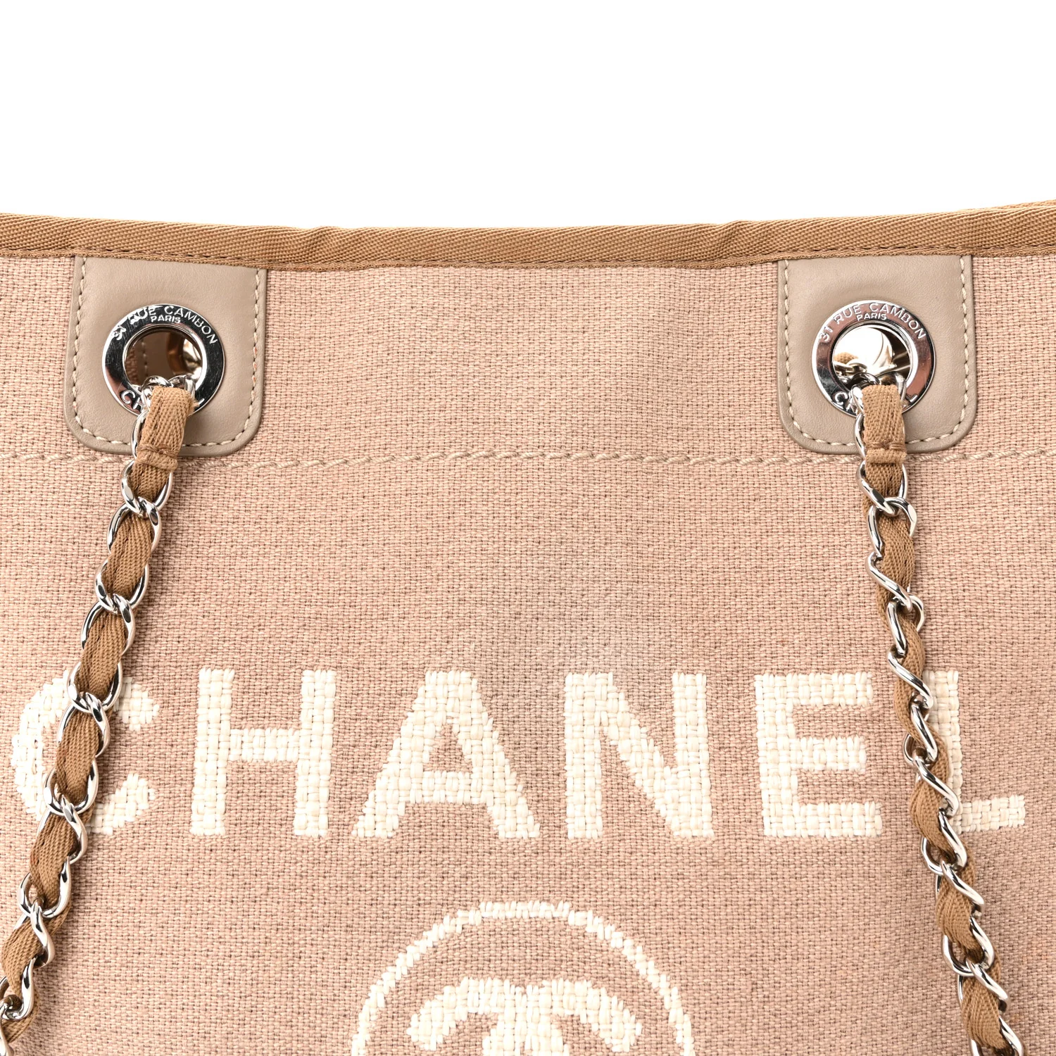 Mixed Fibers Small Deauville Tote Beige