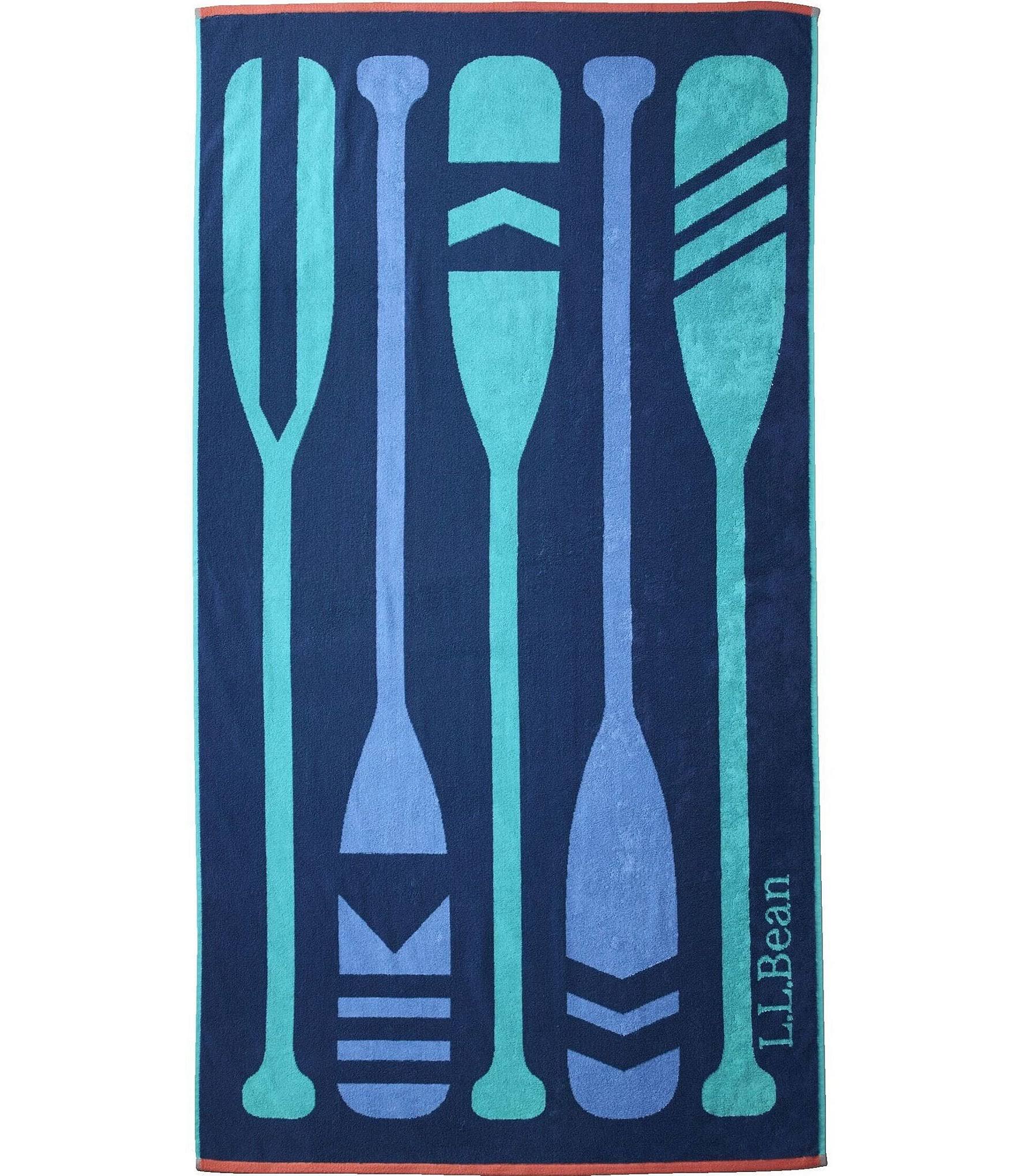 L.L.Bean Seaside Paddles Printed Beach Towel - Ocean Blue