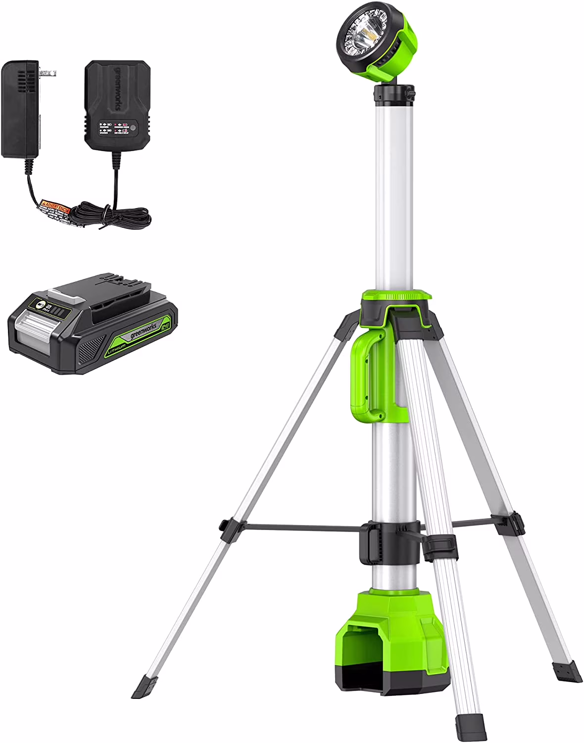 24V 2-in-1 Standing Light, LED Work Light with 2Ah Battery and Charger