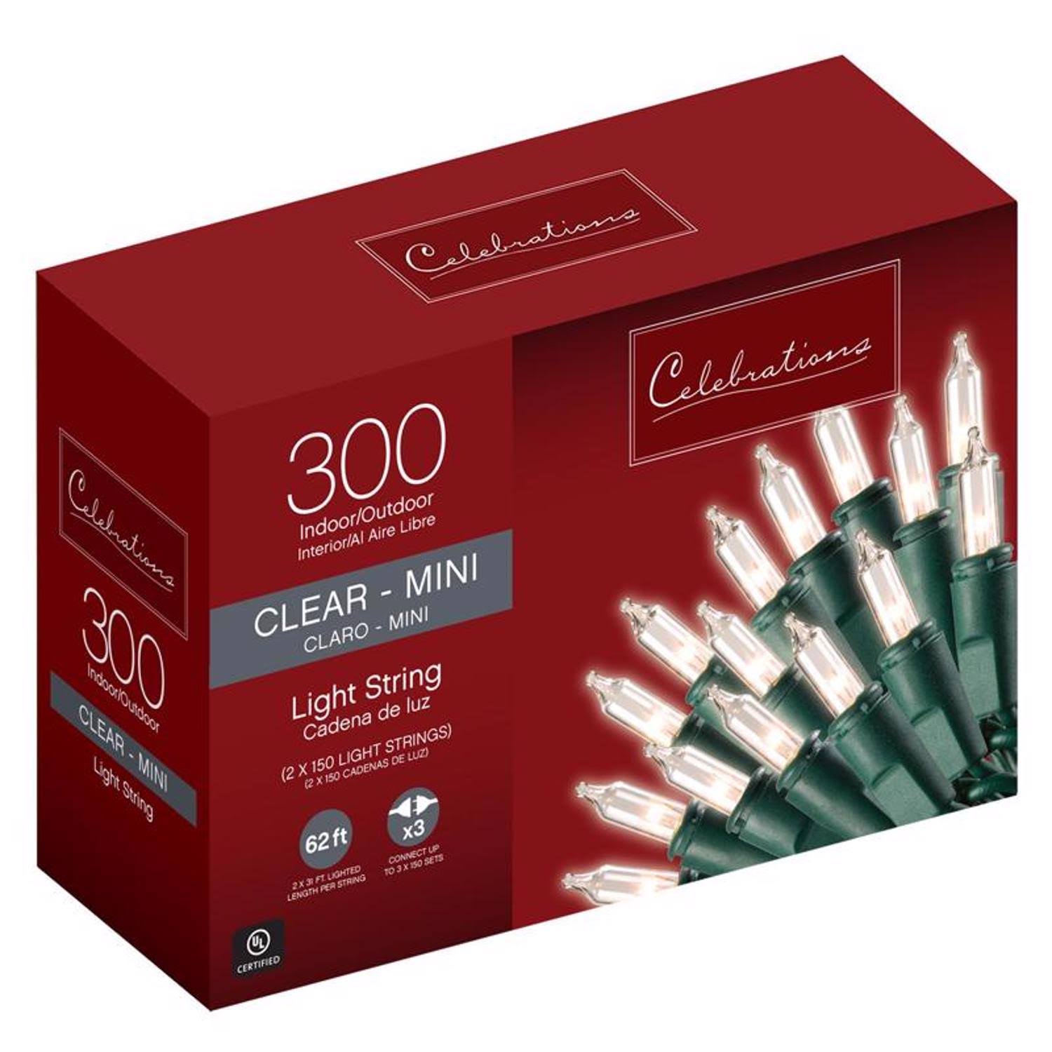 Celebrations Light String, Clear-Mini, Indoor/Outdoor
