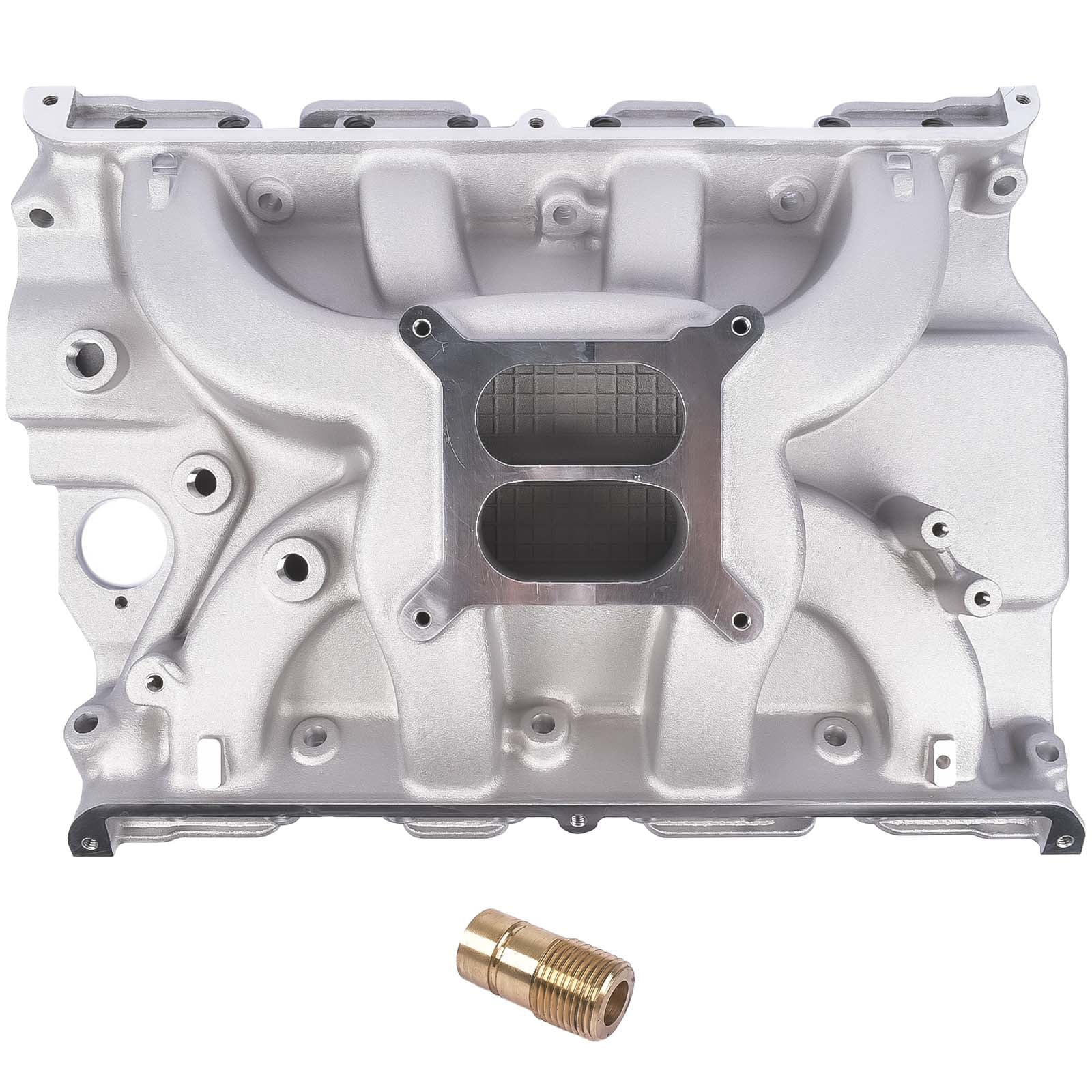 Aluminum Dual Plane Intake Manifold Satin 7105 for Ford FE 390, 406, 410, 427 428ci - Image 4