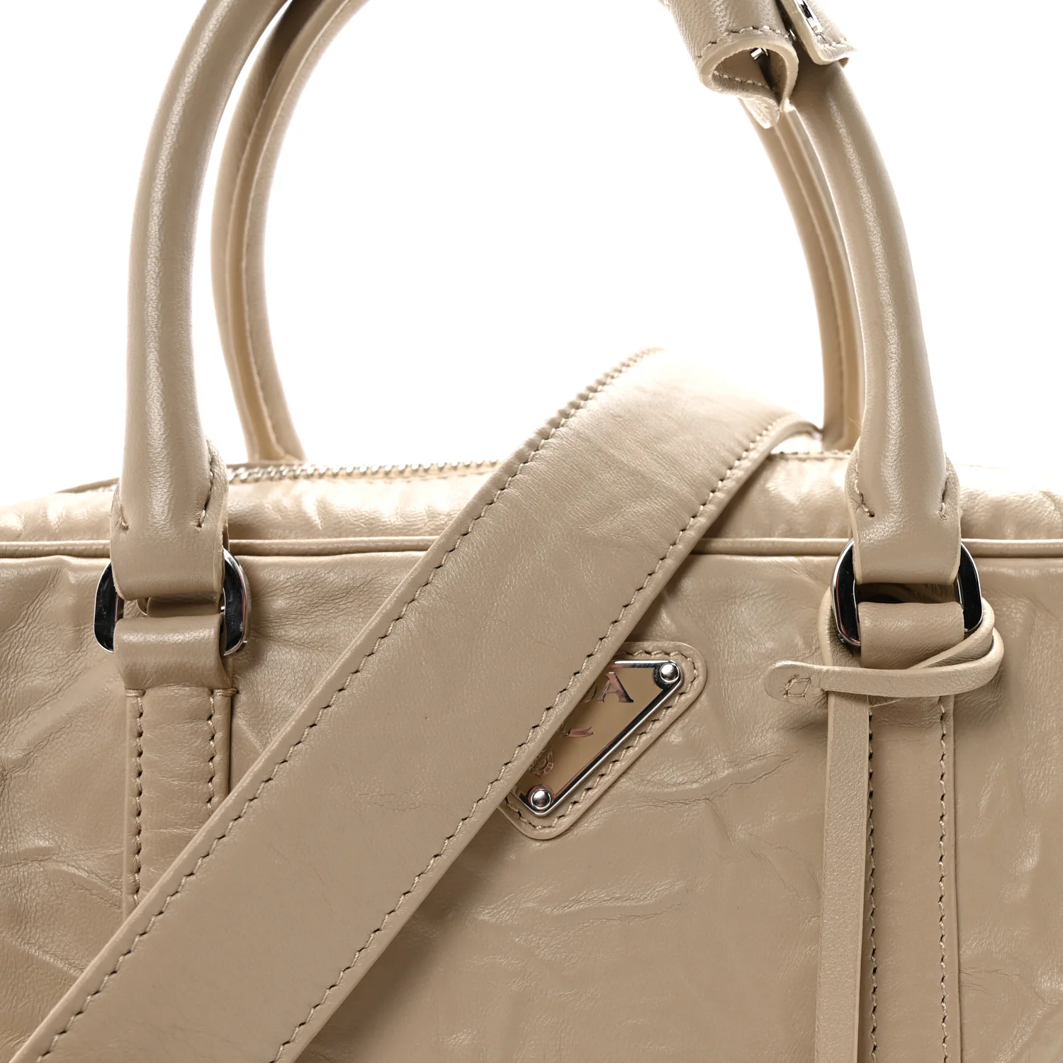 Nappa Antique Medium Re-Edition 2001 Two Handle Bag Deserto