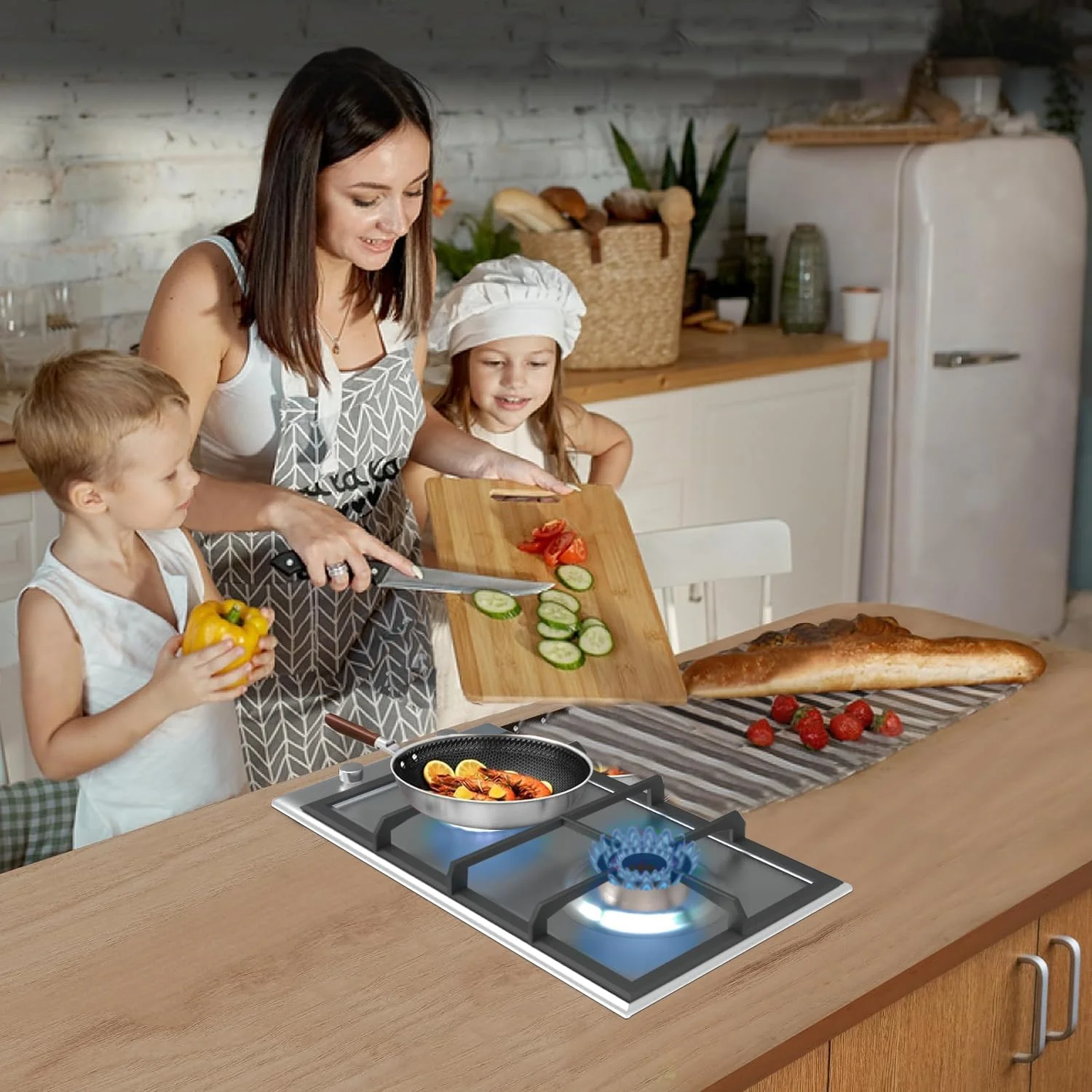 K&H SIGNATURE SERIES 2 Burner 12 in LPG/Propane Gas Stove Top Stainless Steel Surface Cast Iron Cooktop UL/ETL Certified 2 - SSW - LPG