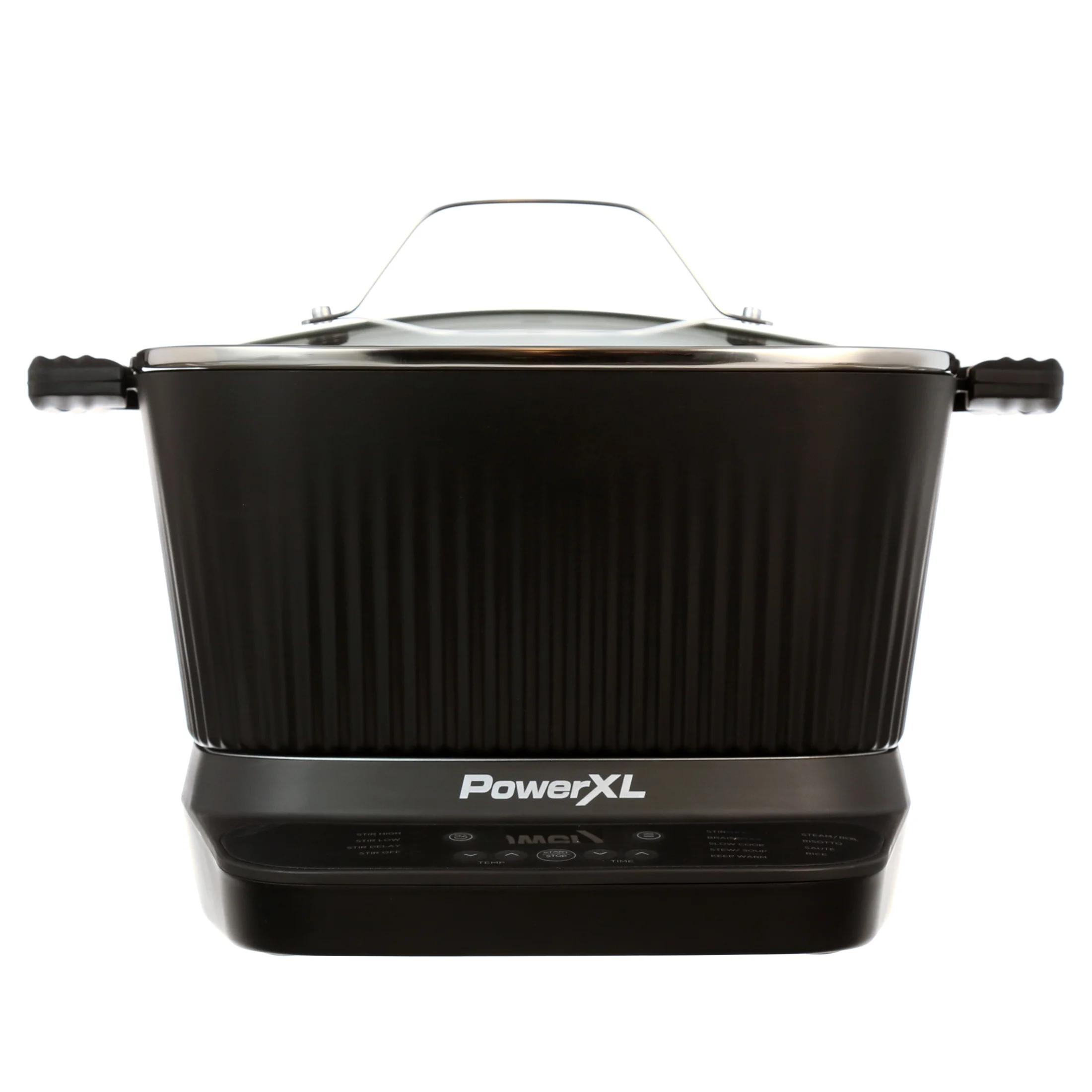 Power XL Stirmax 7.5 Qt Multi - Cooker with Auto Stir/Shred Paddle and 9 Presets, Matte Black