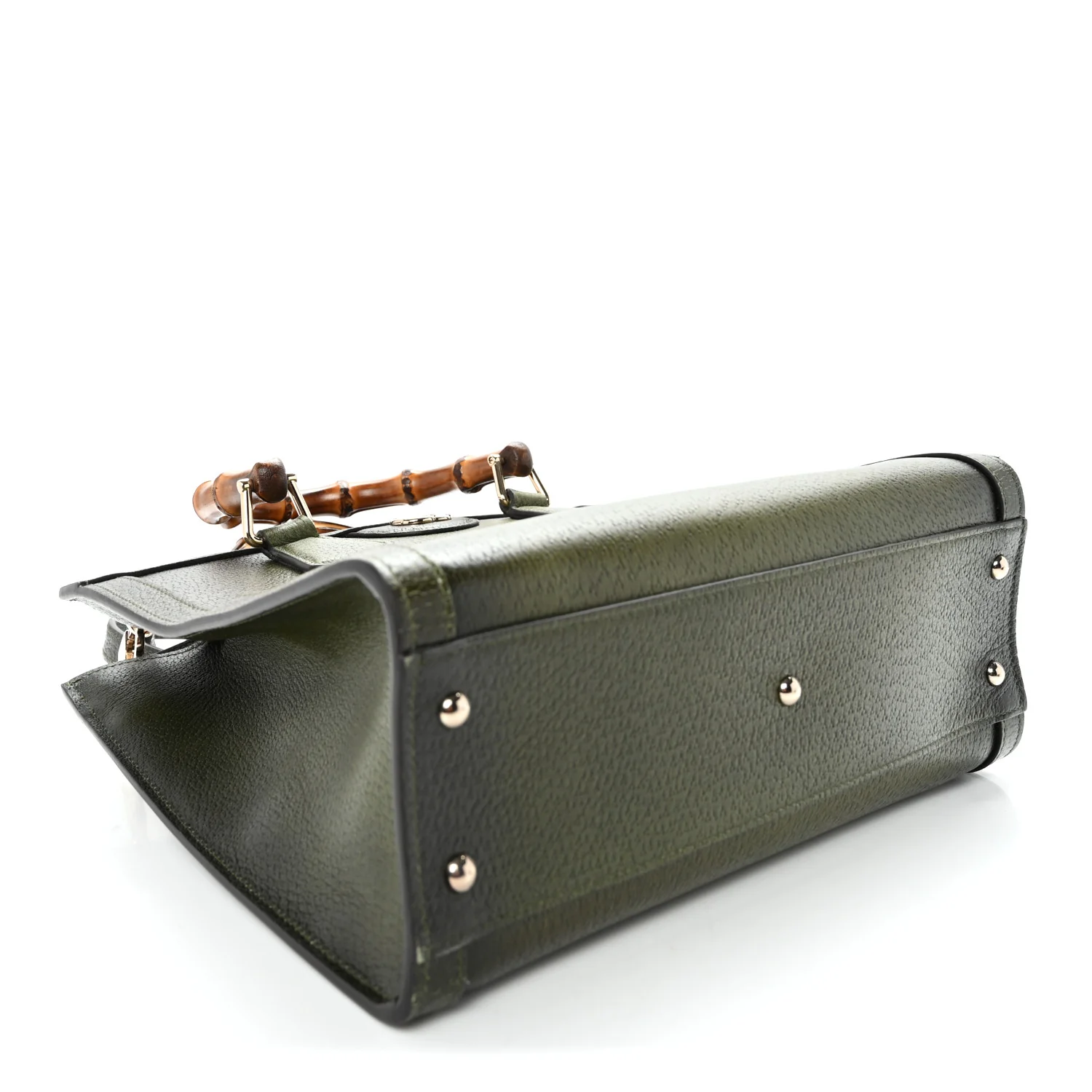 Textured Dollar Calfskin Web Small Diana Tote Bag Green Ombre