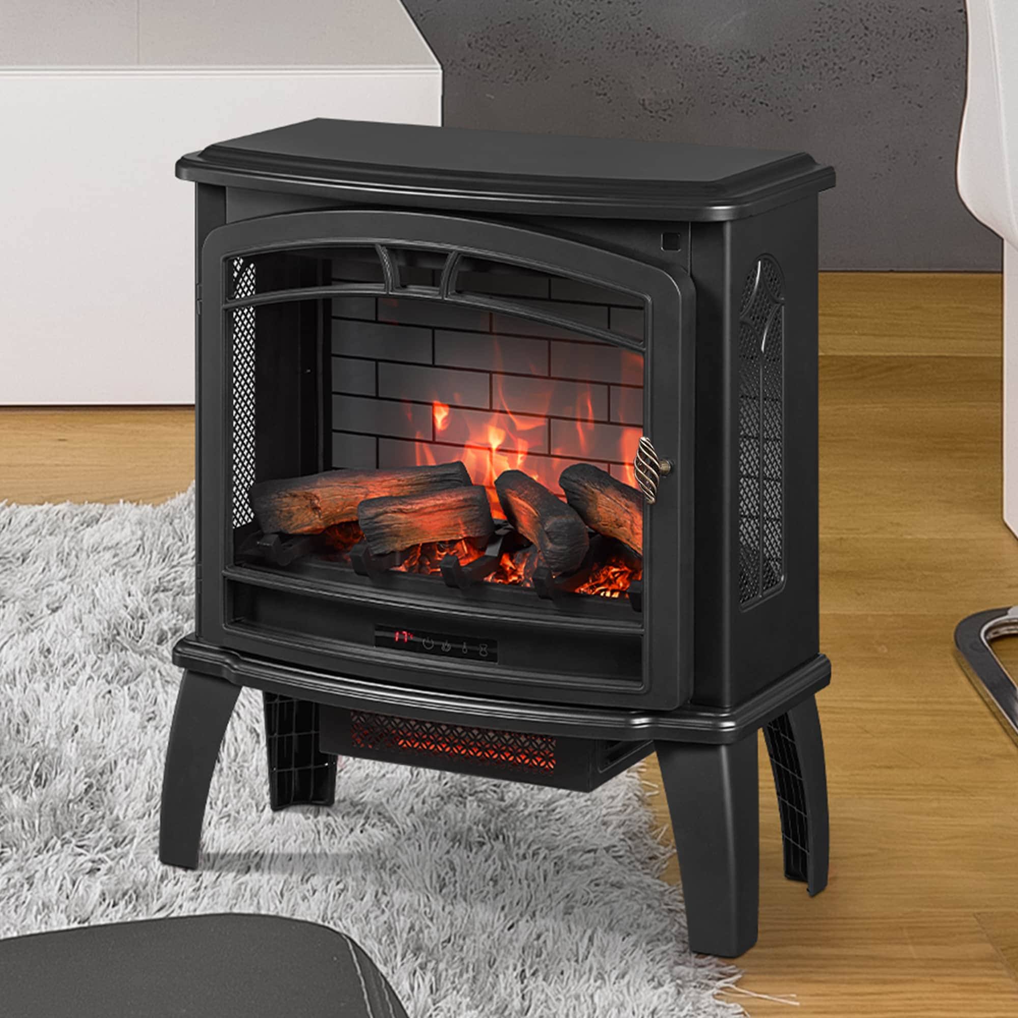 Style Selections 1500-Watt Infrared Compact Personal Indoor Electric Space Heater with Thermostat and Remote Included in Black | CFI-7138-01-US