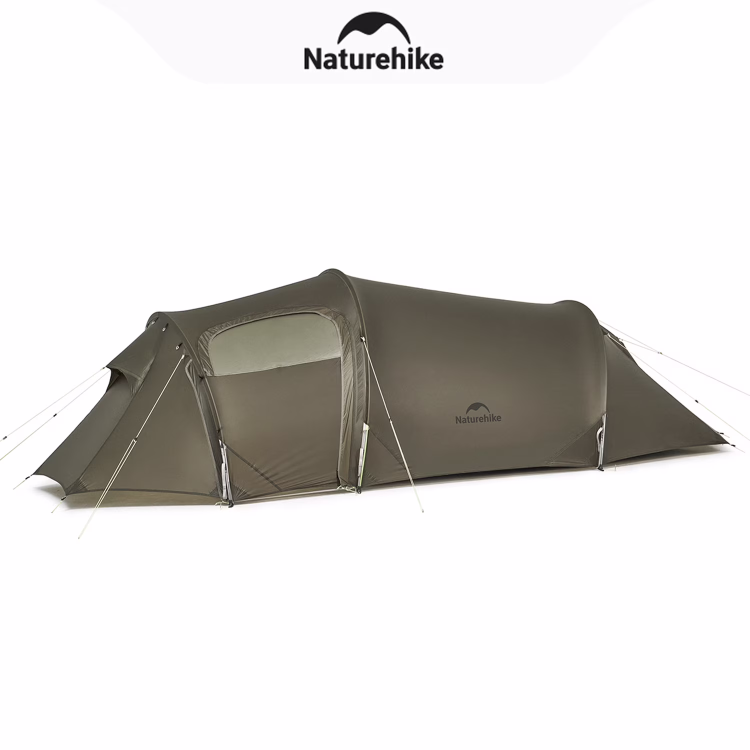 Ultralight Hiking Tent, Tear-resistant Tunnel Tent, Waterproof Camping Tent, Windproof Tent with Hall, 15D Lightweight Silicone-coated Nylon Fabrics,Large size for 2/3 Person.(Olive Green: 2-person)