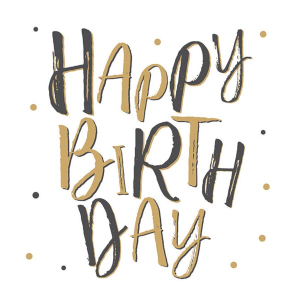 Serviett 33x33 cm 20 stk Birthday Celebration White