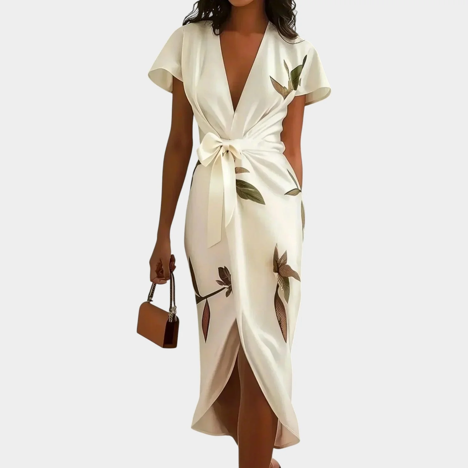 Robe midi portefeuille sans effort pour femmes