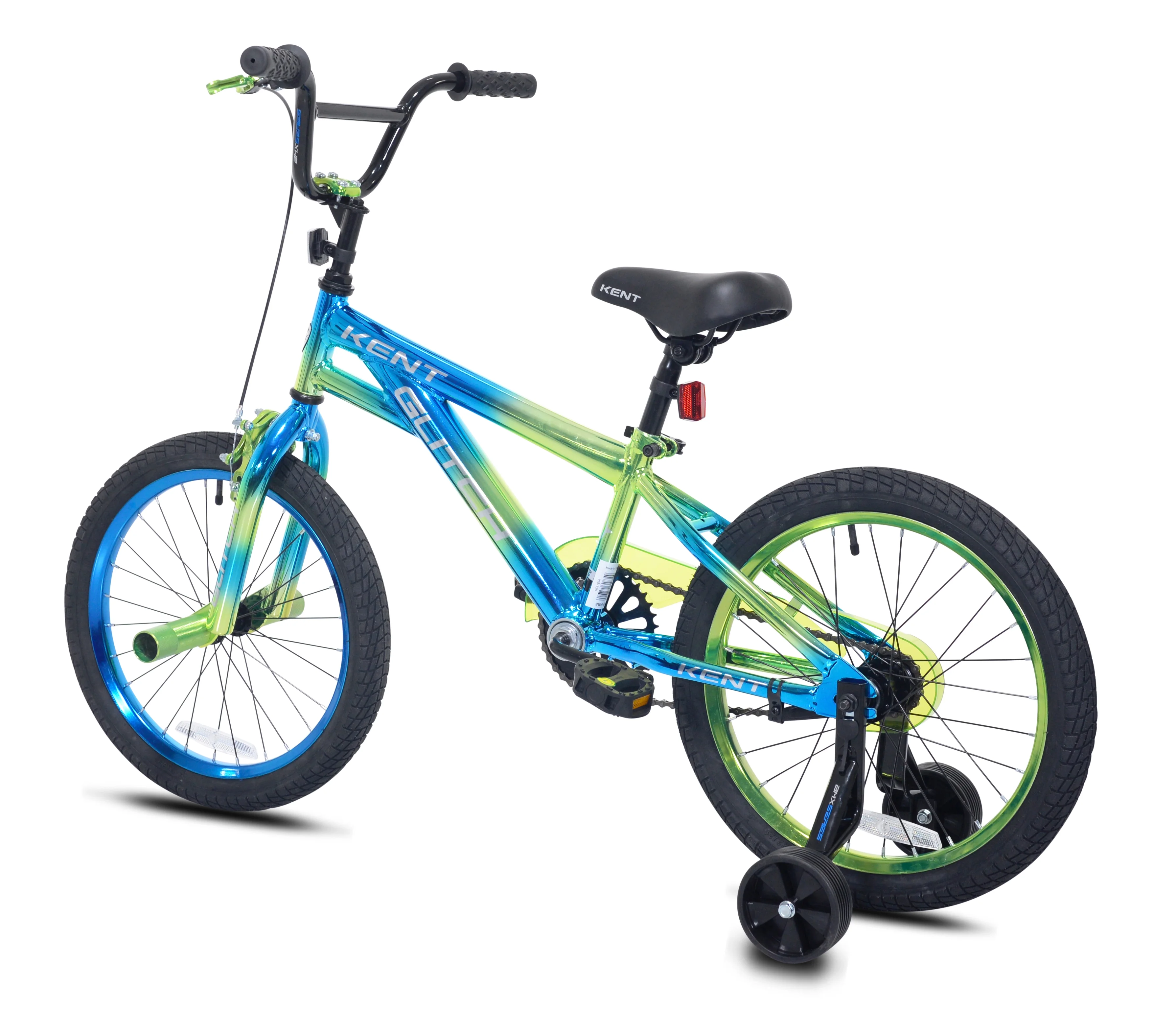 18" Glitch BMX Child Bicycle, 18" Wheels, Kids Ages 6-12 Years, Blue/Green - Image 3