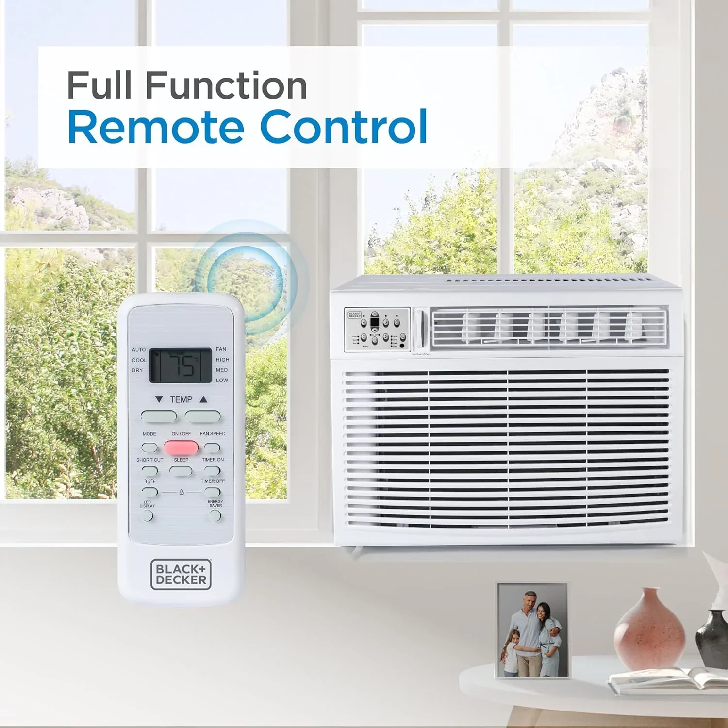 Climatiseur de fenêtre BLACK+DECKER 5000 BTU Refroidit jusqu'à 150 pieds carrés Commandes mécaniques