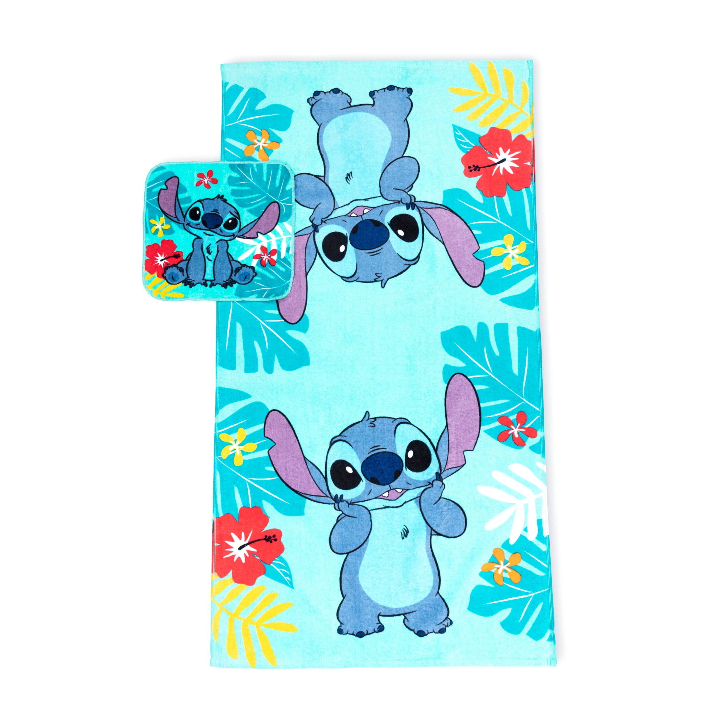 Stitch Kids Cotton 2 Piece Towel and Washcloth Set, Size: 25 in, Blue