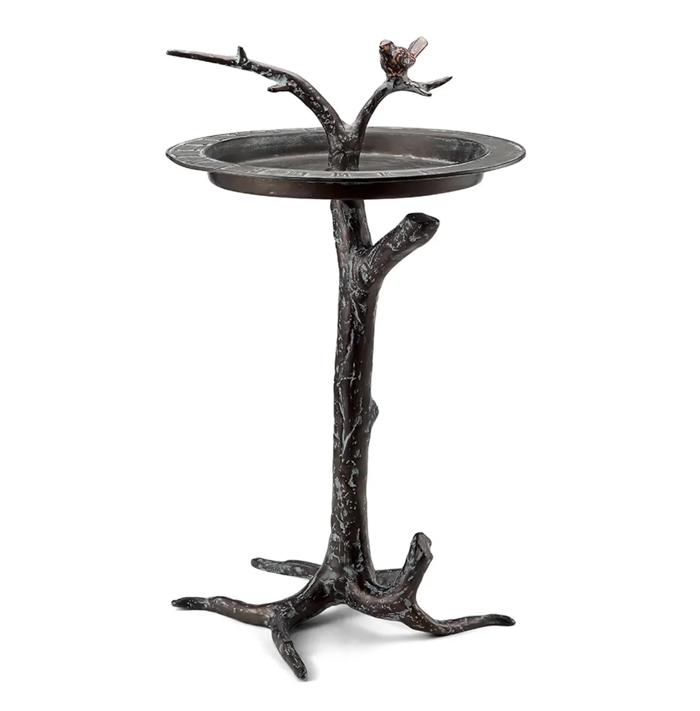 Bird & Twig Antique Bronze Metal Garden Birdbath