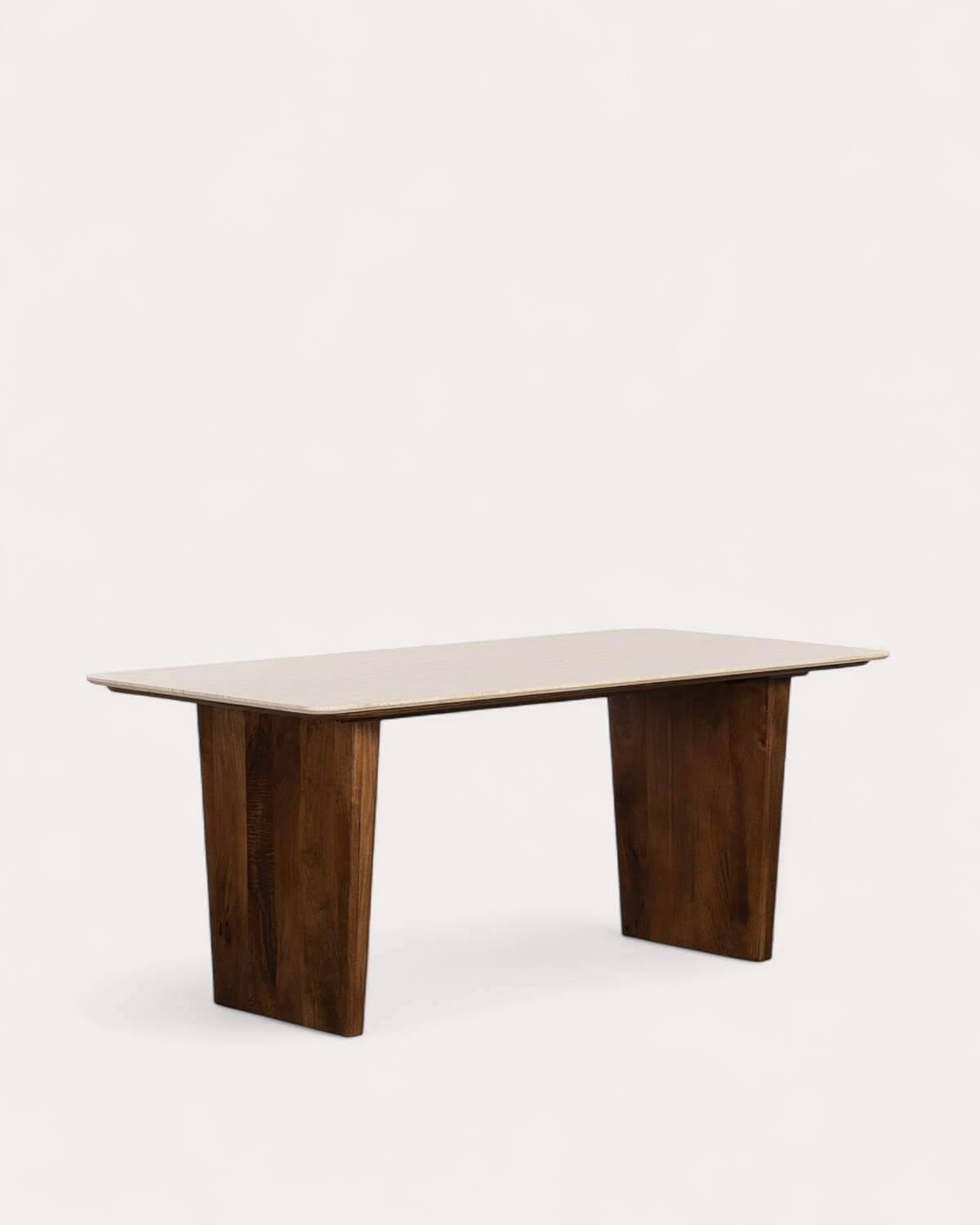 Amatis - Mesa de Comedor Rectangular de Mármol Egipcio y Madera de Mango (180x90 cm) Amatis