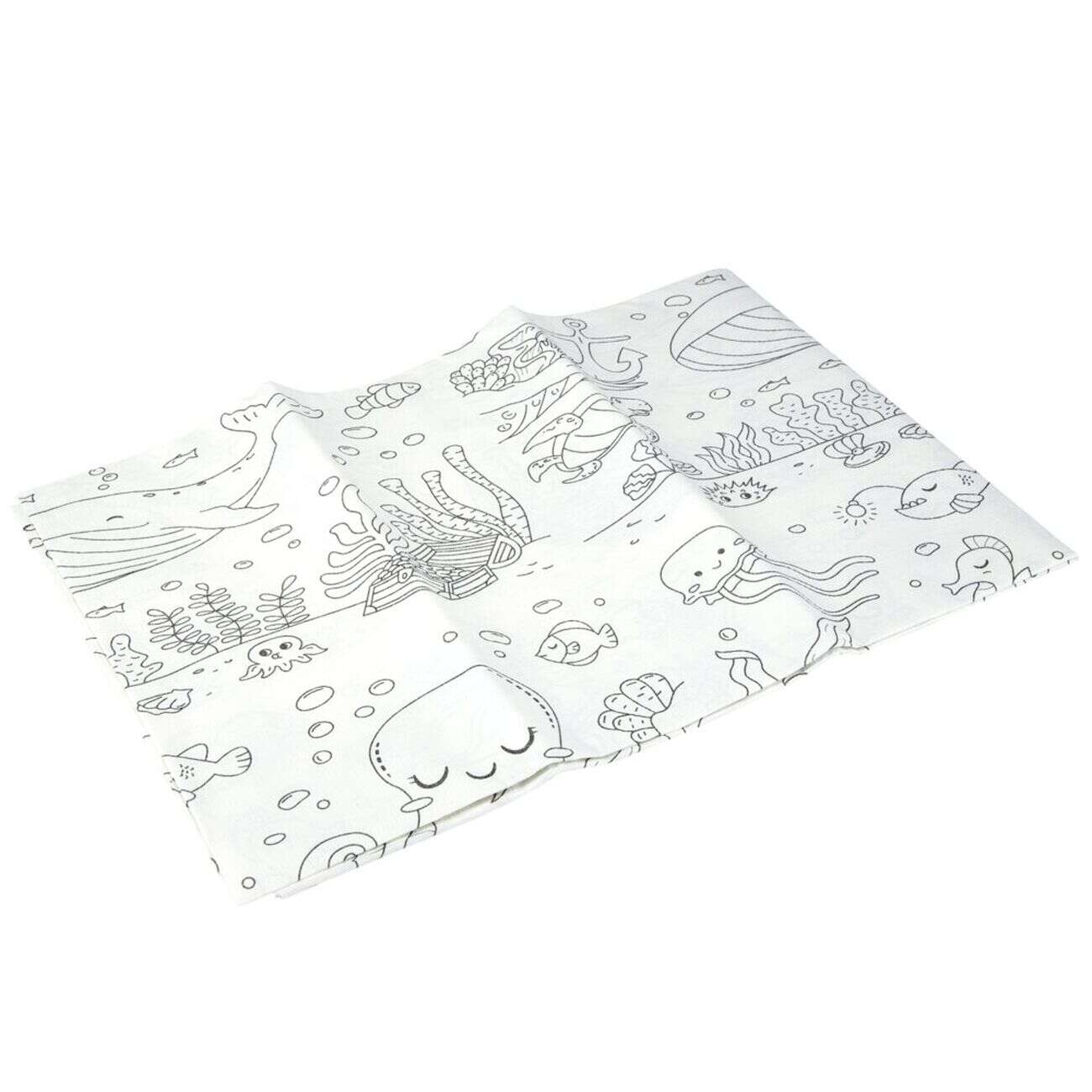 Nappe en papier à colorier avec 6 crayons de couleur 120x180cm