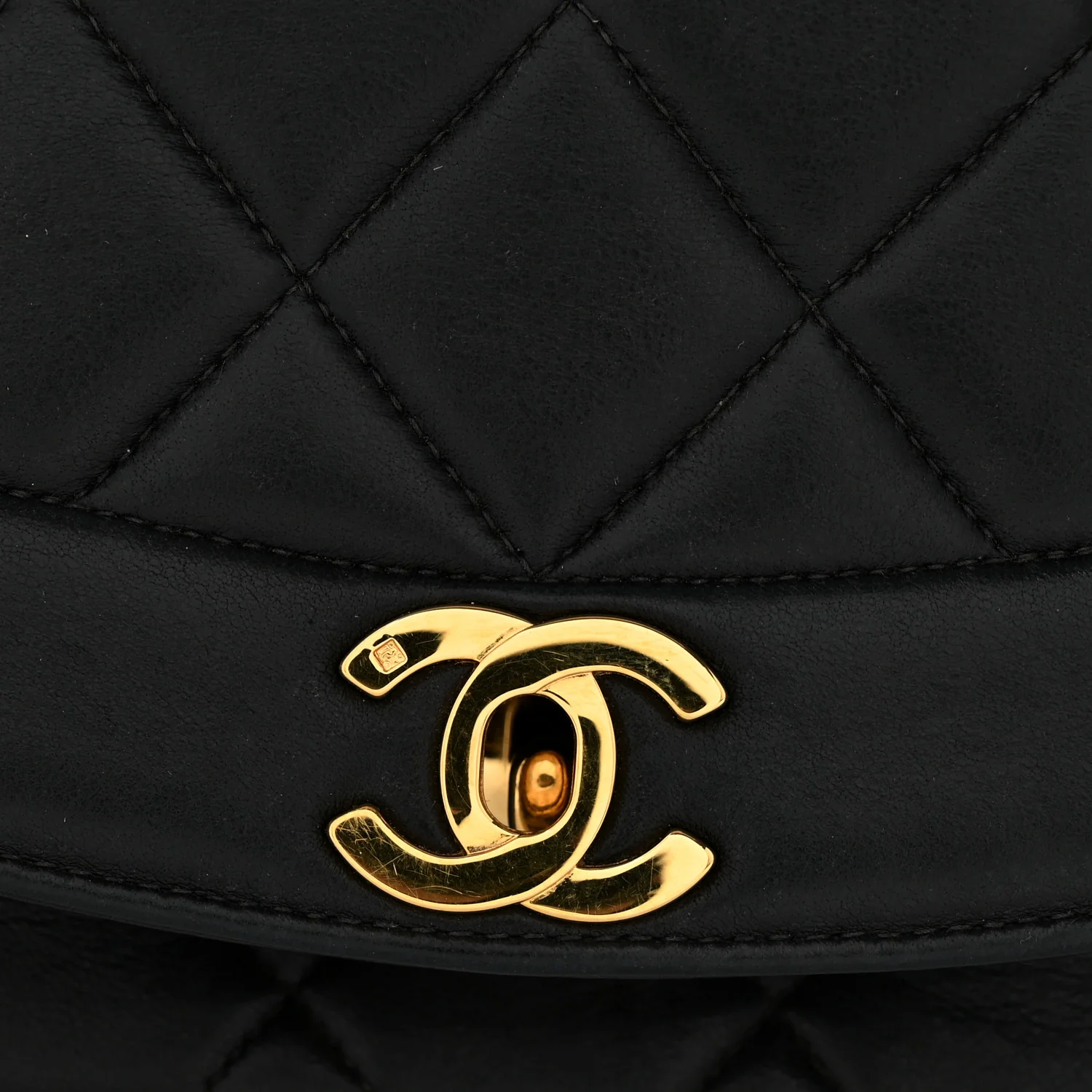 Lambskin Quilted Small Single Flap Black