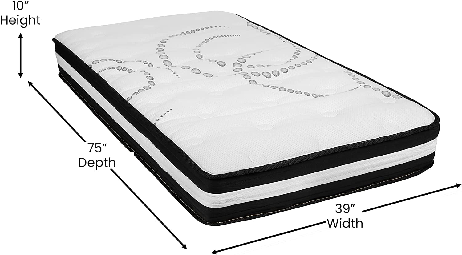 Furniture Capri Comfortable Sleep 10 Medium Tight Top Hybrid Pocket Spring Mattress. Twin