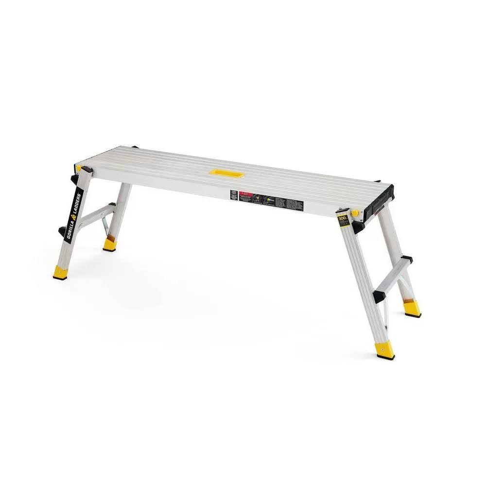 Gorilla Ladders 47.25 in. x 12 in. x 20 in. Aluminum Slim-Fold Work Platform. 300 lbs. Load Capacity-Instock