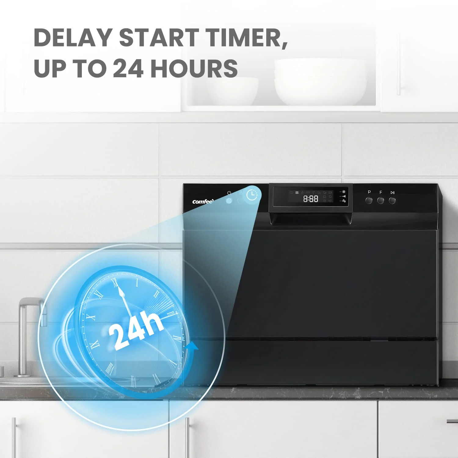 COMFEE' Portable Countertop Dishwasher for Dorm. RV& Apartment