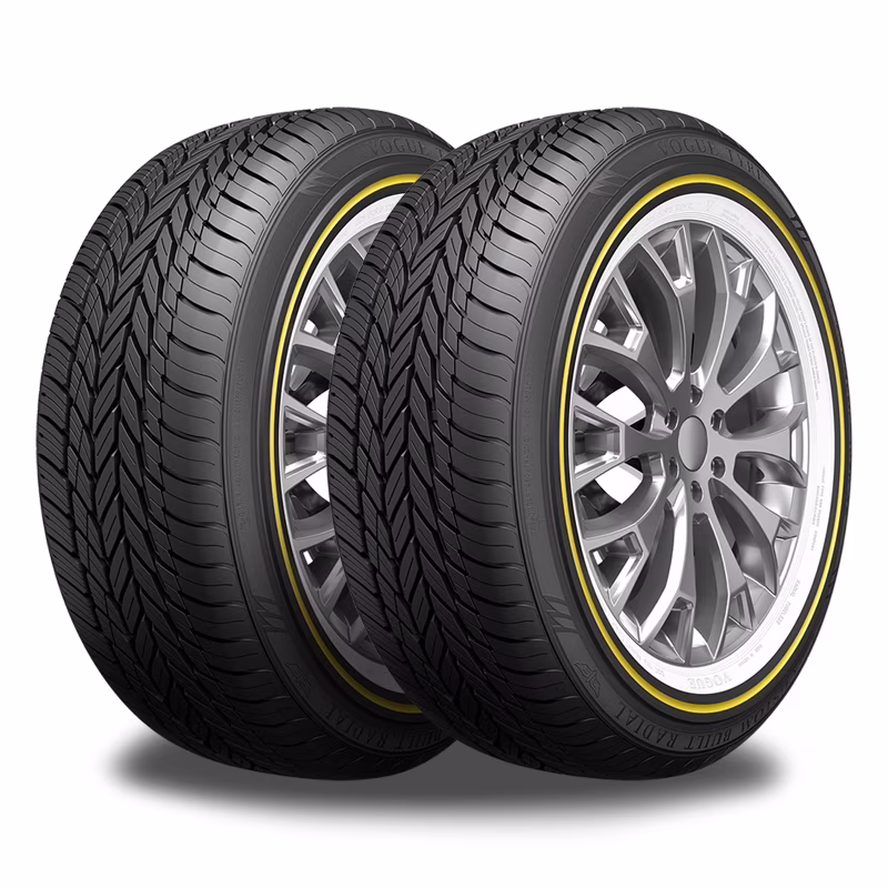 2 Custom Built Radial 235/55R17 99H White/Gold Sidewall Tires 460AA 0.3080.931 / 235/55/17 / 2355517