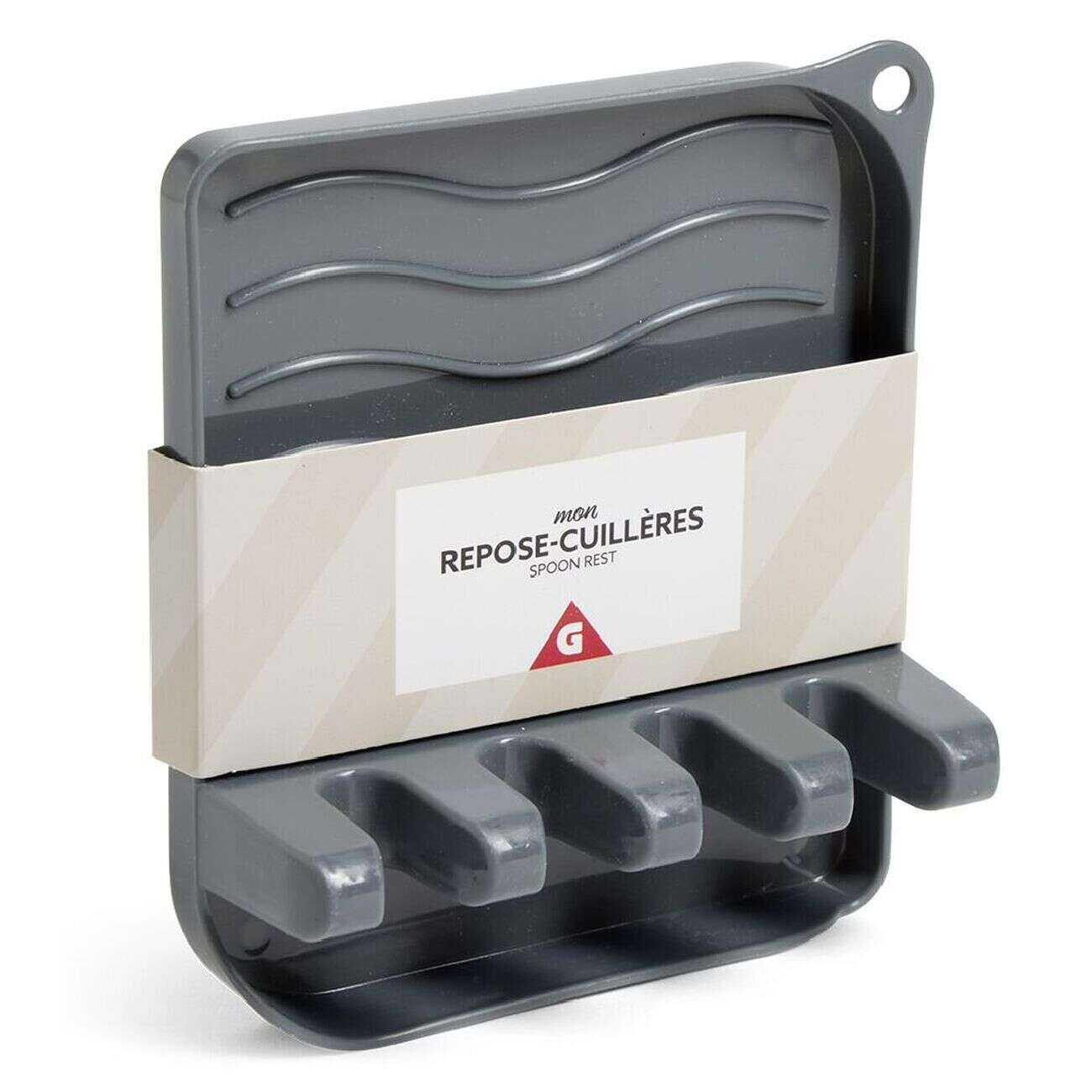 Support repose-cuillères plastique gris
