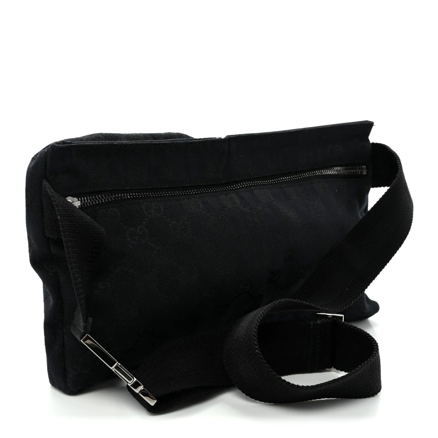 GG Monogram Double Pocket Belt Bag Black