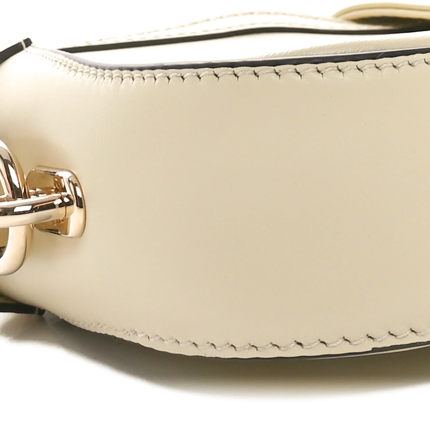 Calfskin Mini Moon Side Shoulder Bag Ivory