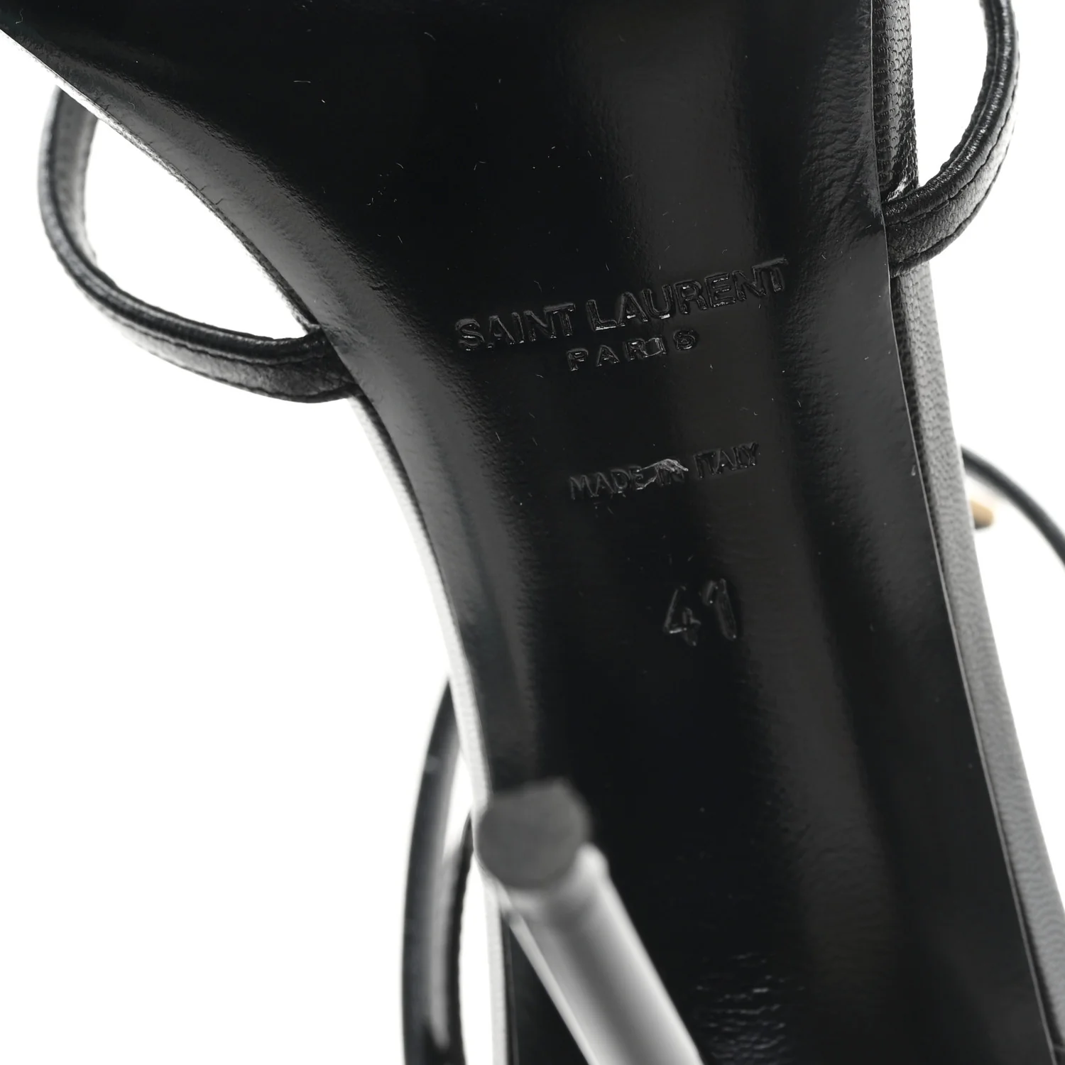 Calfskin Cassandra 100 Ankle Strap Sandals 41 Black