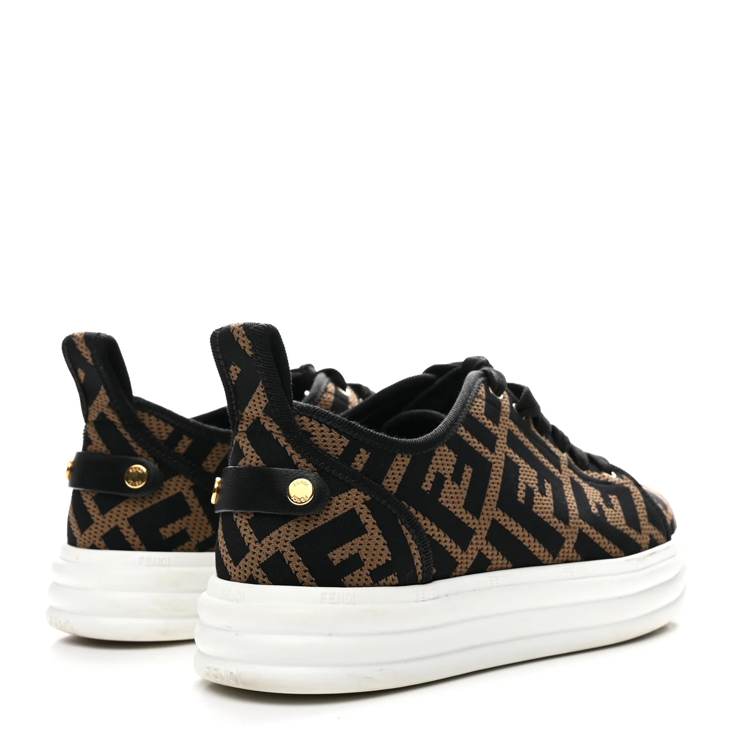 Fabric FF Micro-Perforated Rise Low Top Sneakers 36 Tobacco Black