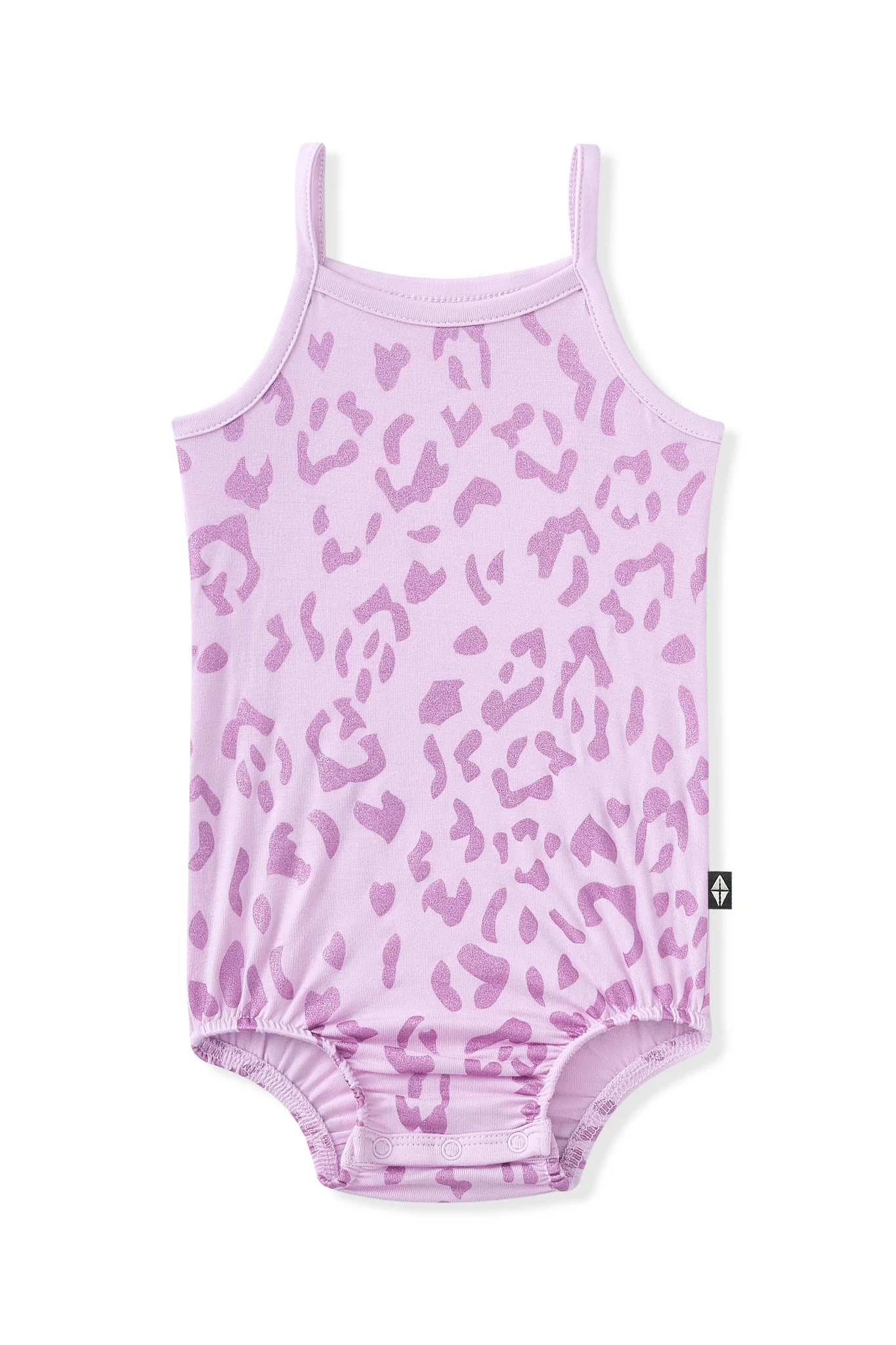 Spaghetti Strap Leotard in Thistle Leopard