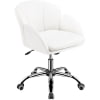Velvet Desk Chair for Home Office, Makeup Vanity Chair with Armrests for Bedroom Modern, Swivel Rolling Chair(Black) Image 8
