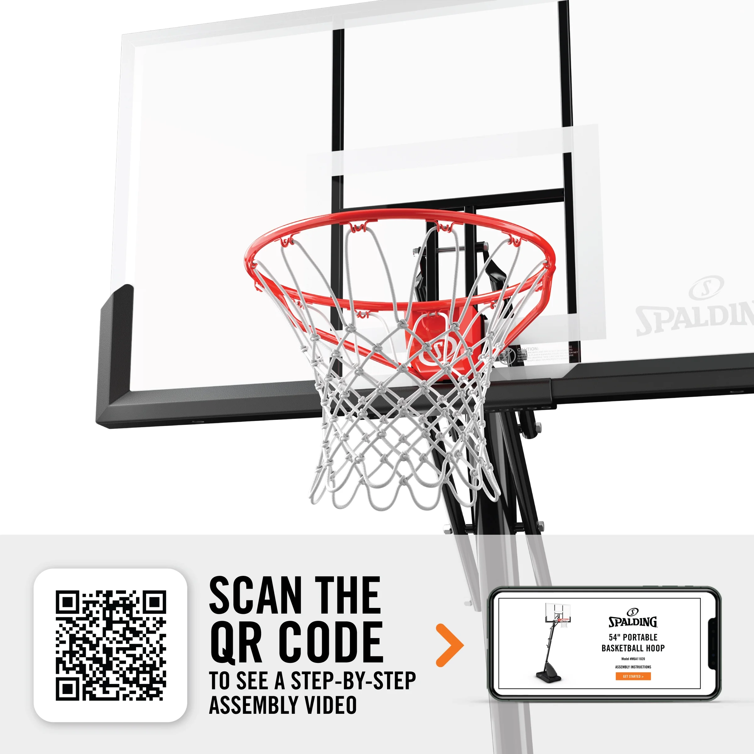 54-Inch Portable Basketball Hoop with Shatter-Proof Polycarbonate Backboard, Adjustable ExactaHeight System Pro Slam Rim-Outdoor Play(Hoop Only) - Image 5