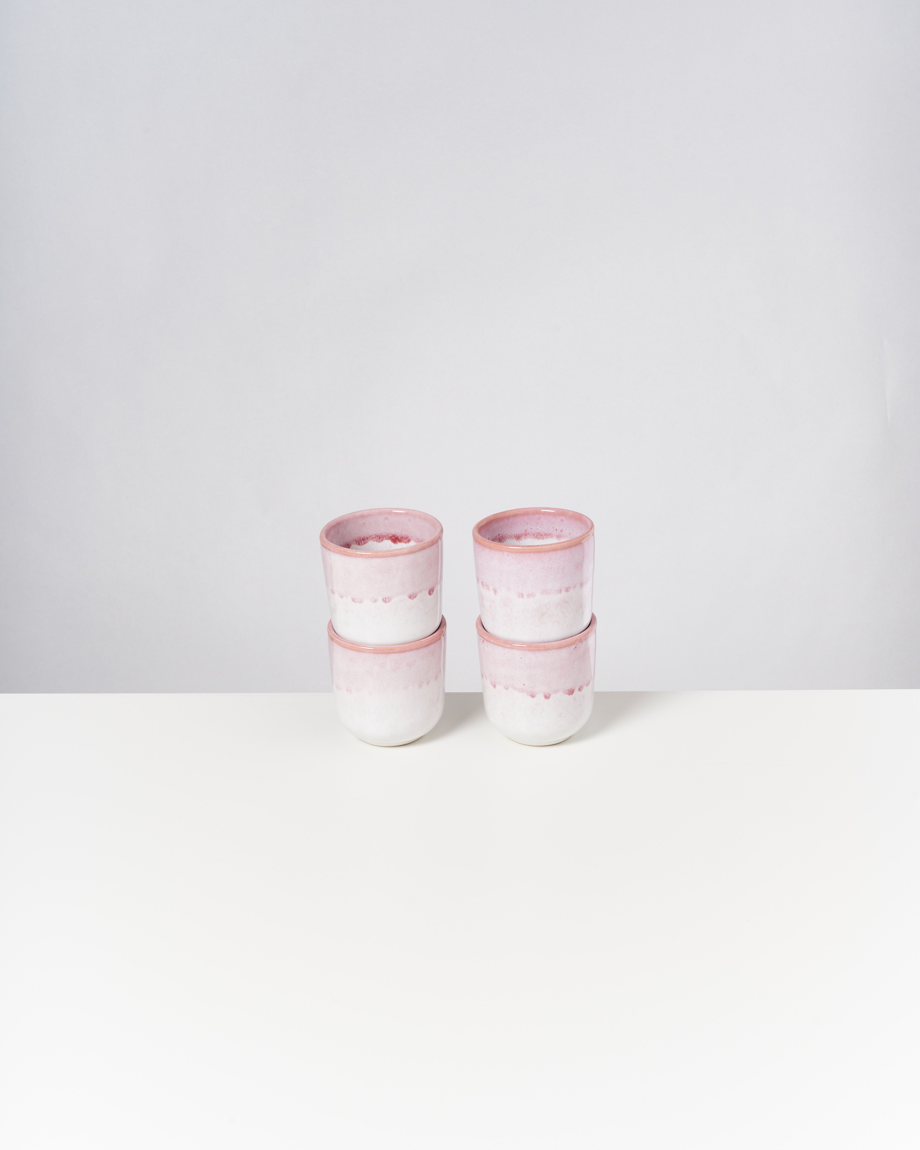 COPA ALTO - SMALL CUP PINK WHITE SET OF 4