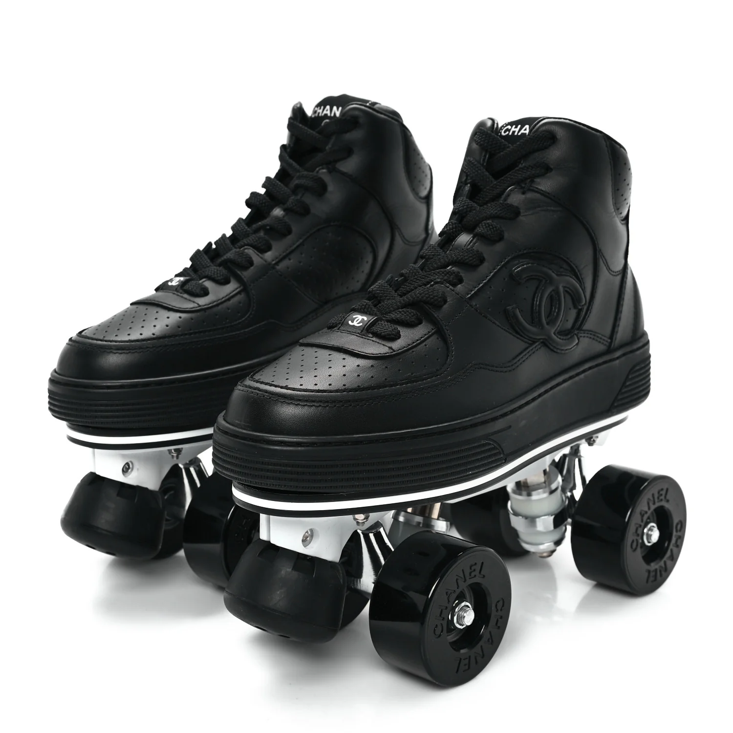 Calfskin Womens Roller Skates 38 Black