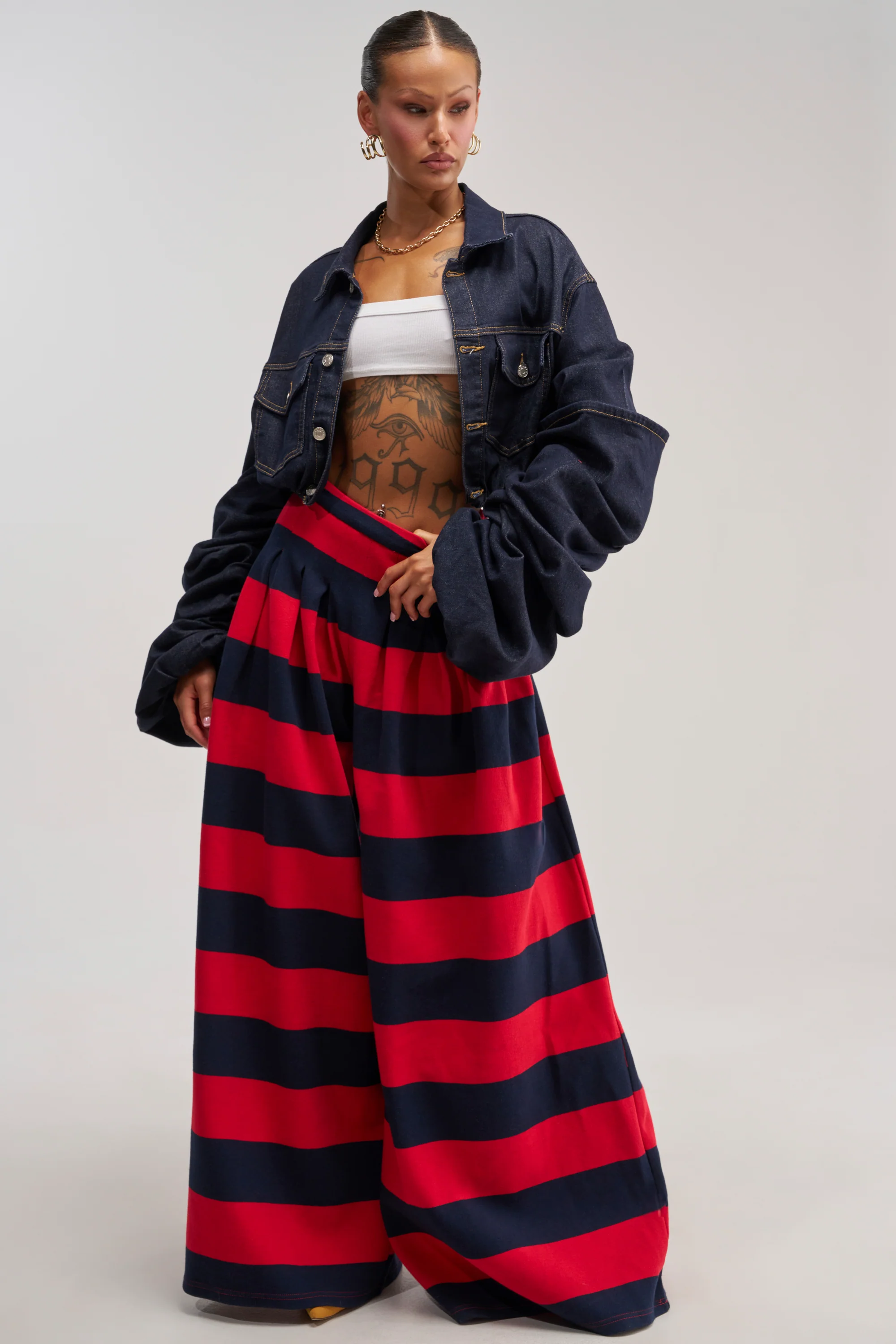 SILVER COAST RED STRIPE TROUSER - Akira Store